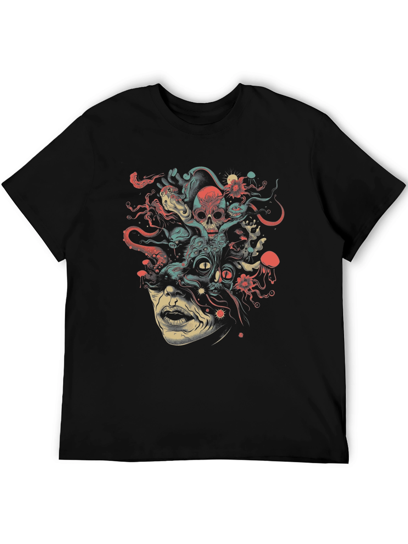 Medusa Graphic Print Tee - Unique Art Shirt