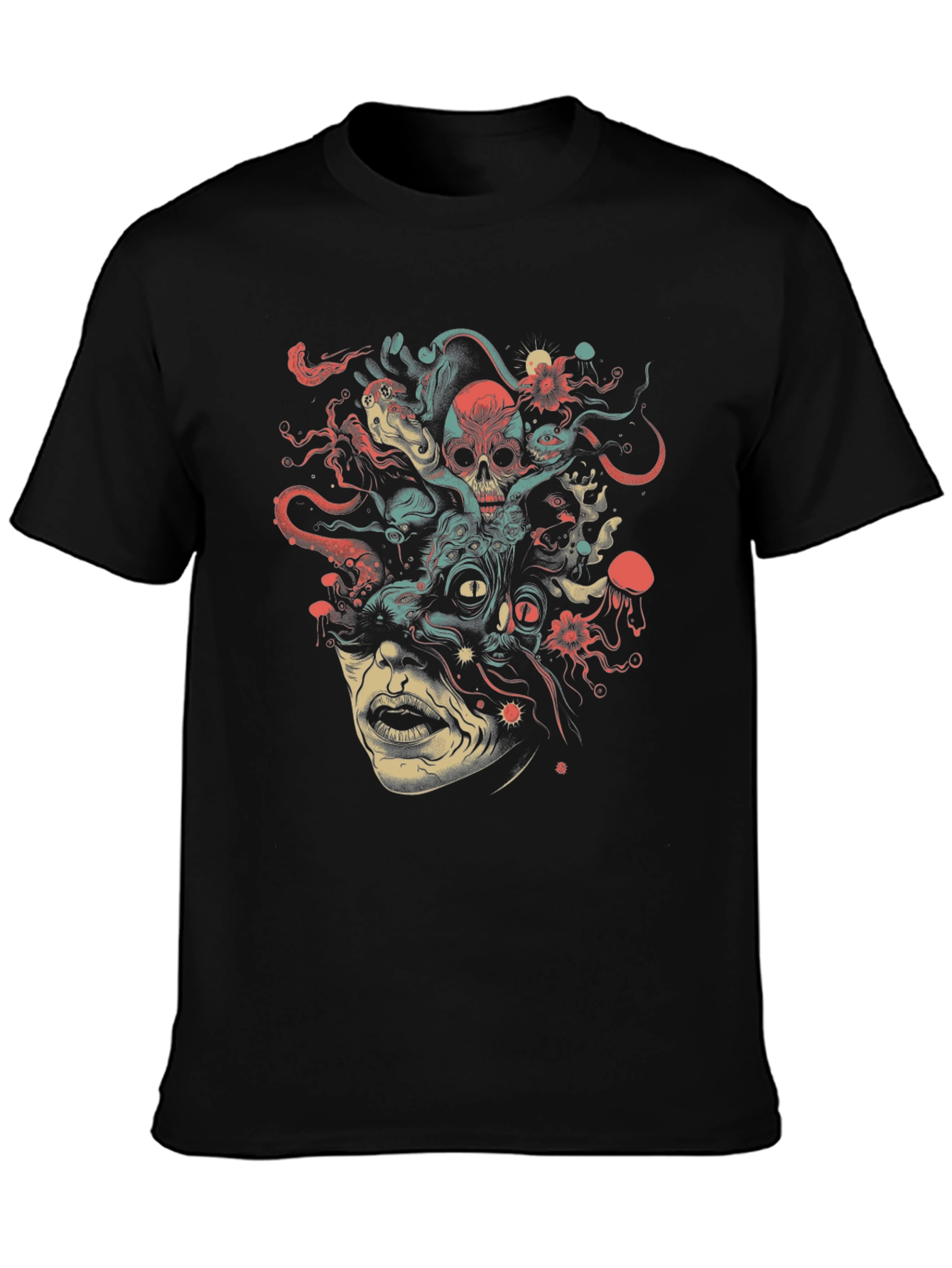 Medusa Graphic Print Tee - Unique Art Shirt