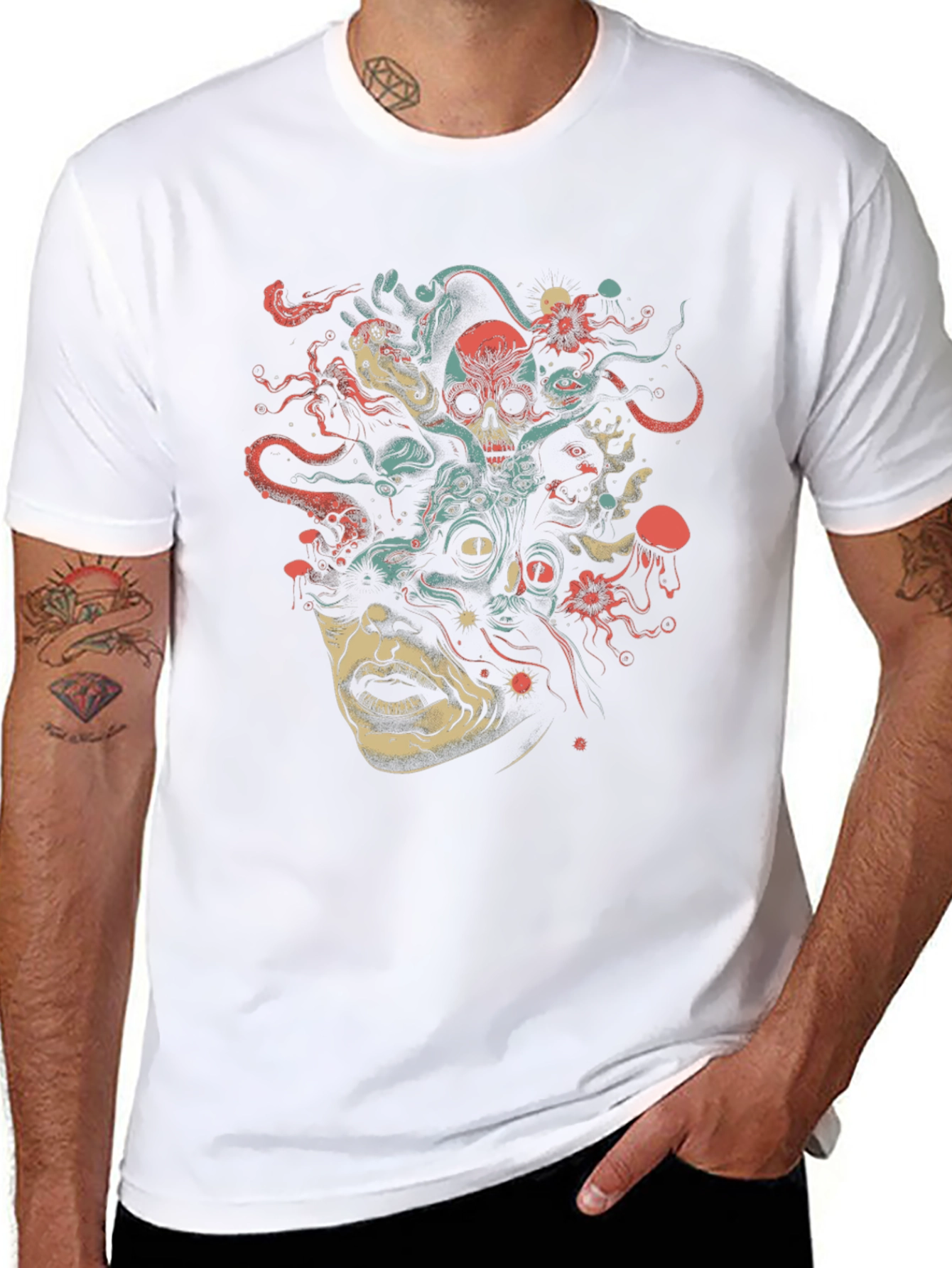 Medusa Graphic Print Tee - Unique Art Shirt