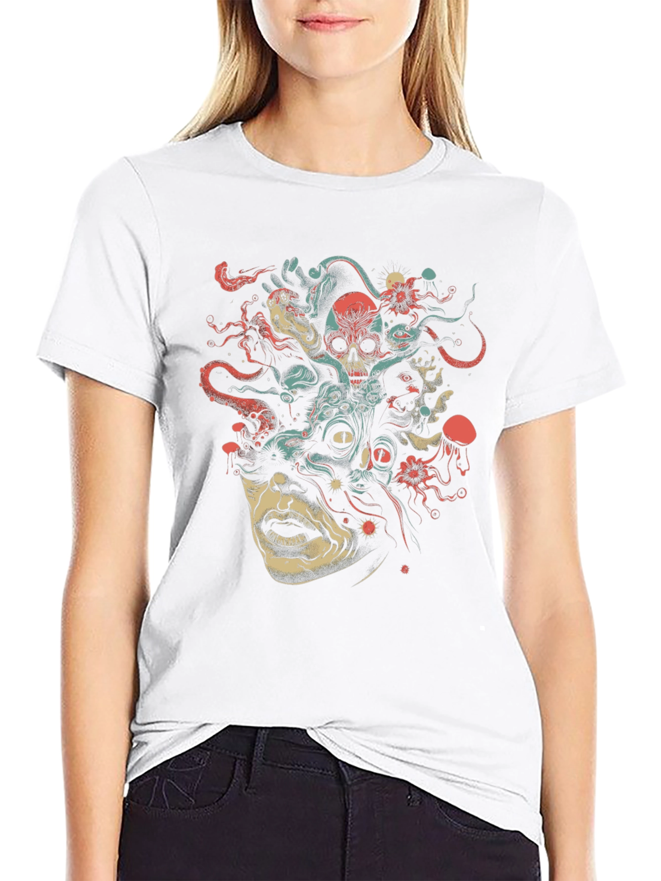 Medusa Graphic Print Tee - Unique Art Shirt