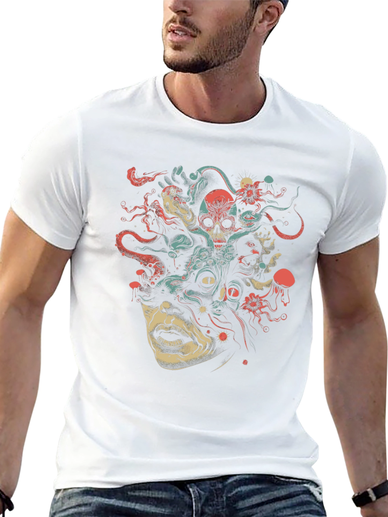 Medusa Graphic Print Tee - Unique Art Shirt