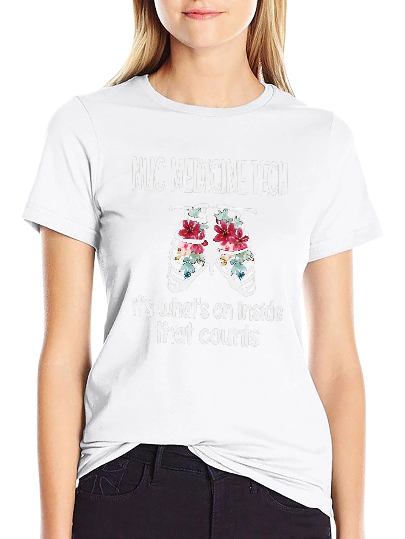 NUC Medicine Tech Floral Ribcage T-Shirt