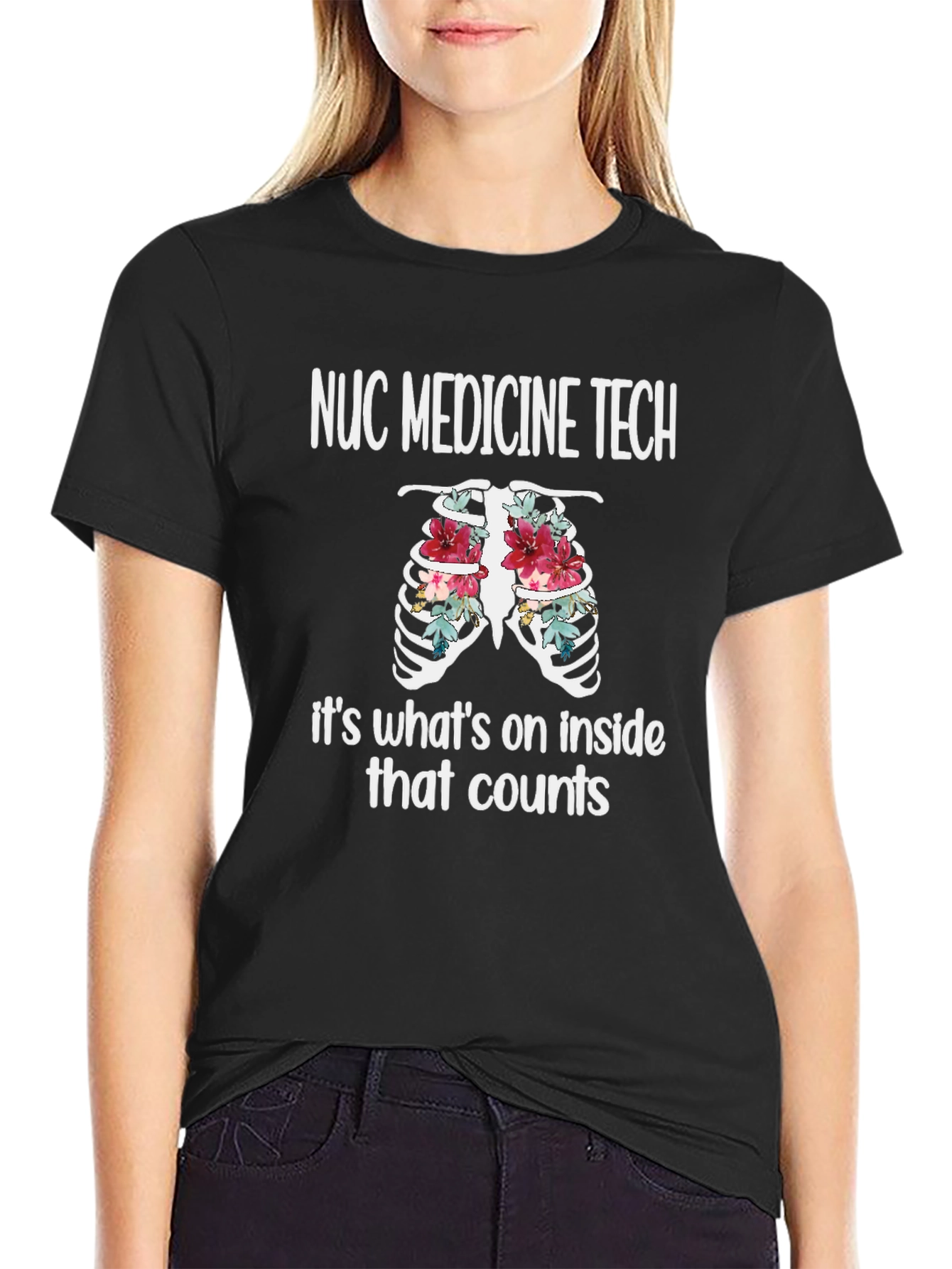 NUC Medicine Tech Floral Ribcage T-Shirt