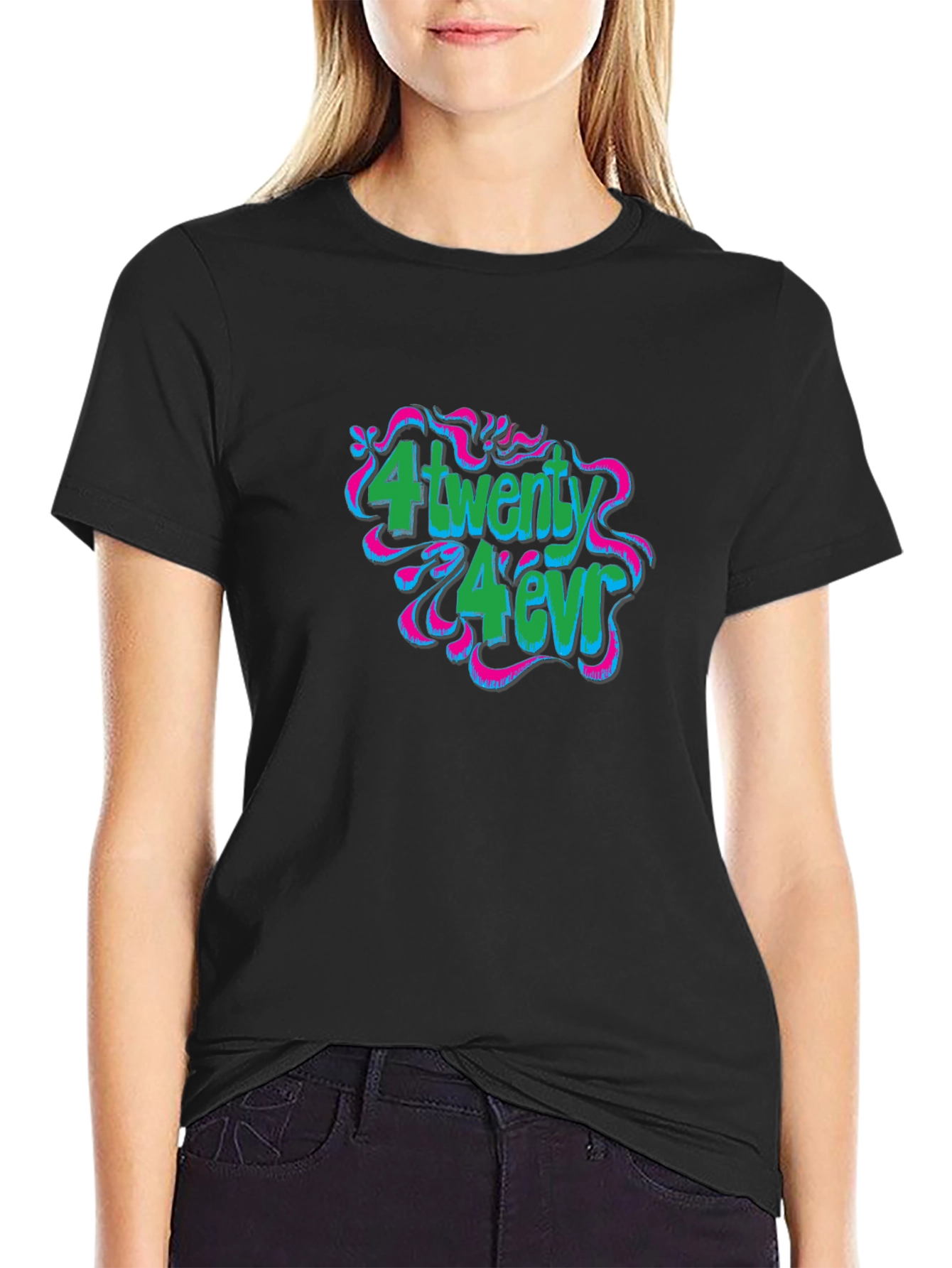 4Twenty 4Ever Black Graphic T-Shirt