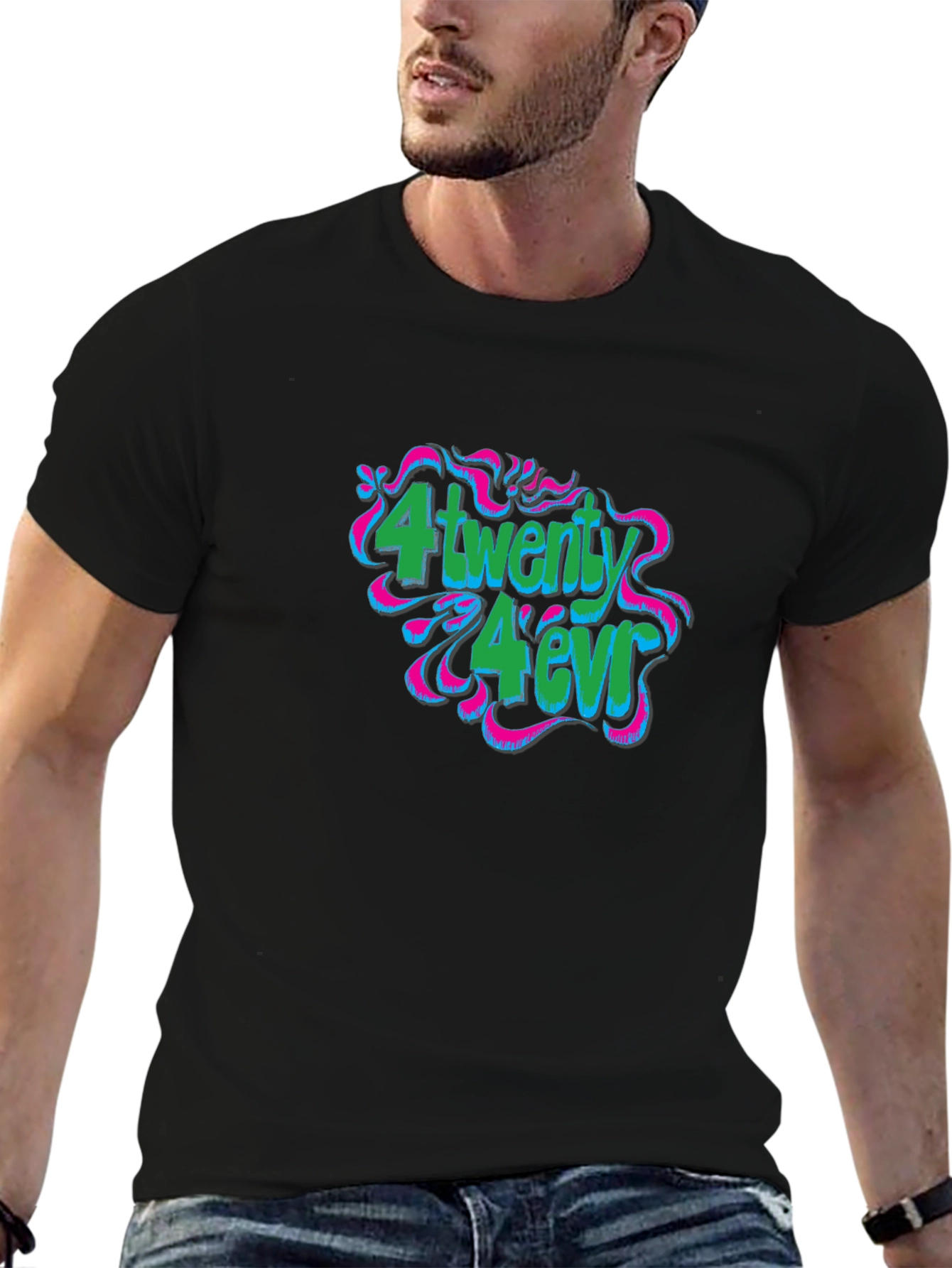 4Twenty 4Ever Black Graphic T-Shirt