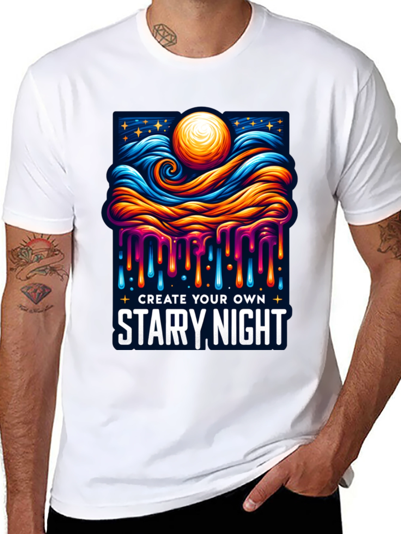 Starry Night Graphic Tee - Art Inspired Design