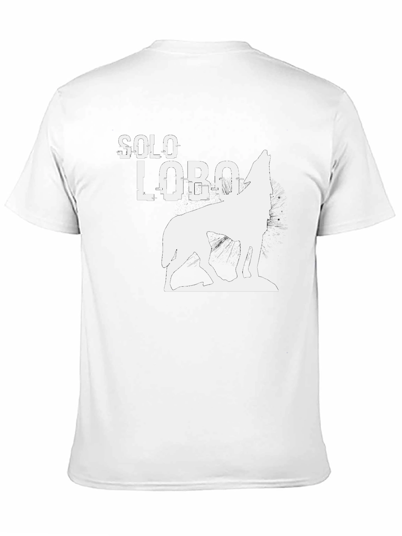 Solo Lobo Black Graphic Tee - Wolf Howl Design