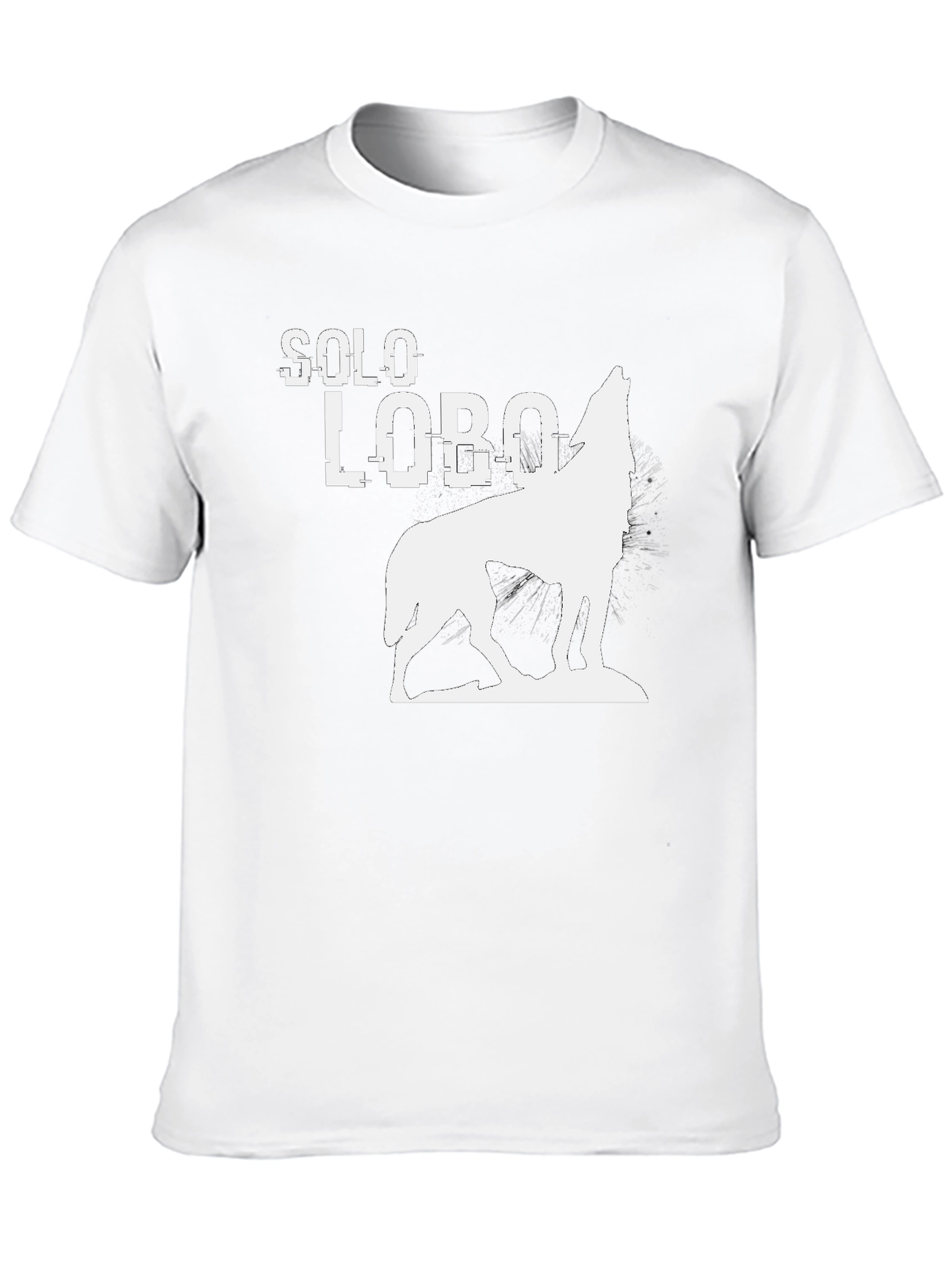Solo Lobo Black Graphic Tee - Wolf Howl Design