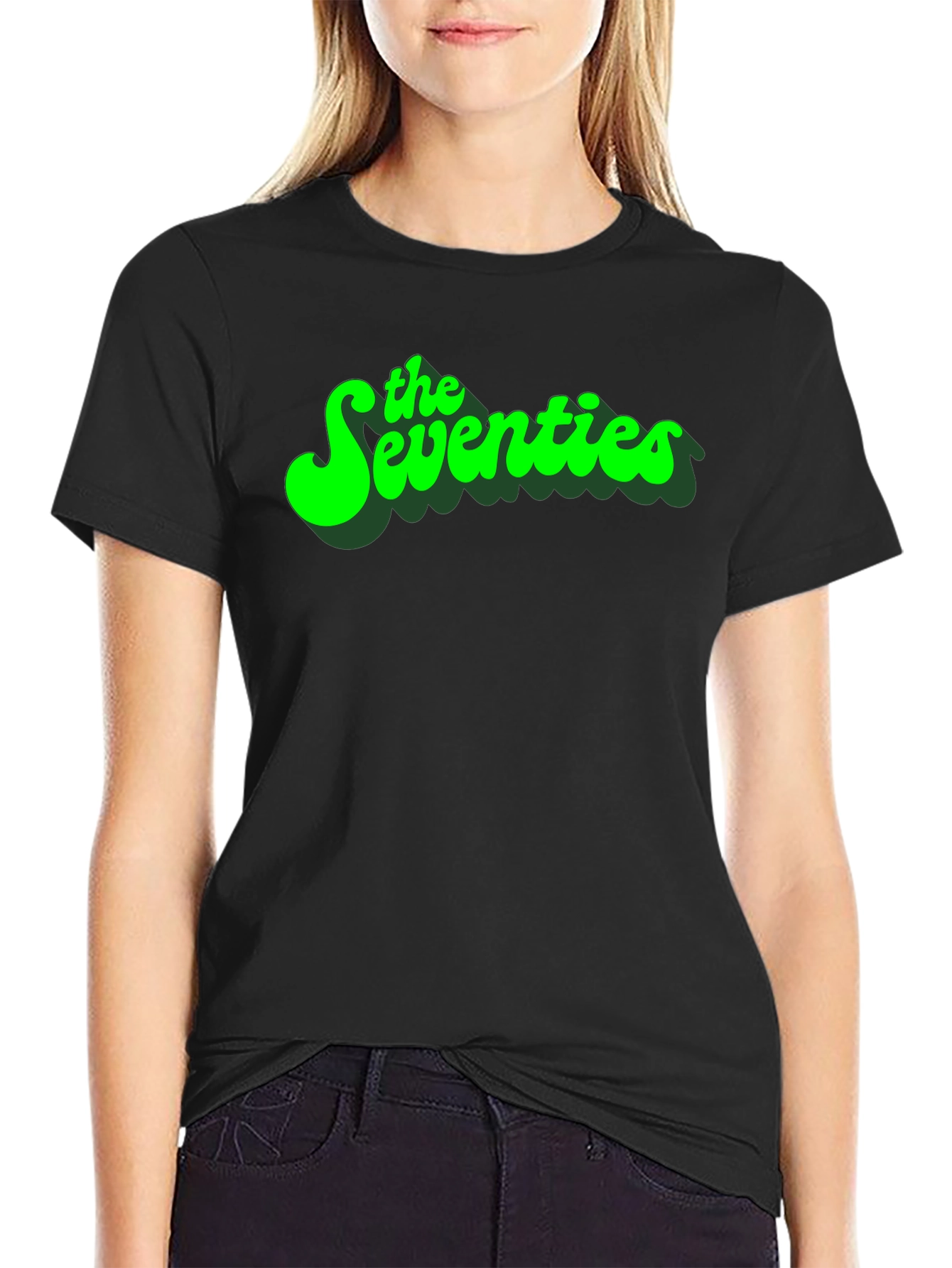 Retro The Seventies Graphic Tee - Black