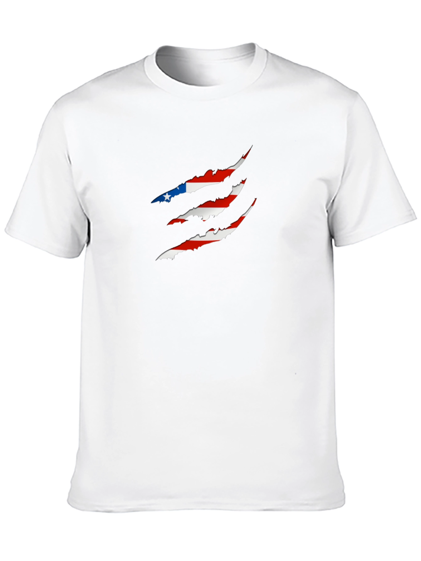 Patriotic USA Flag Claw Mark Black T-Shirt