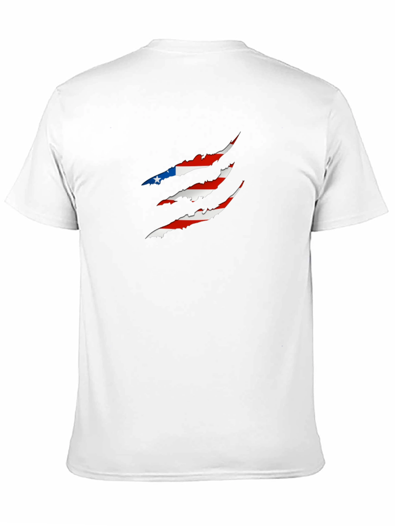 Patriotic USA Flag Claw Mark Black T-Shirt