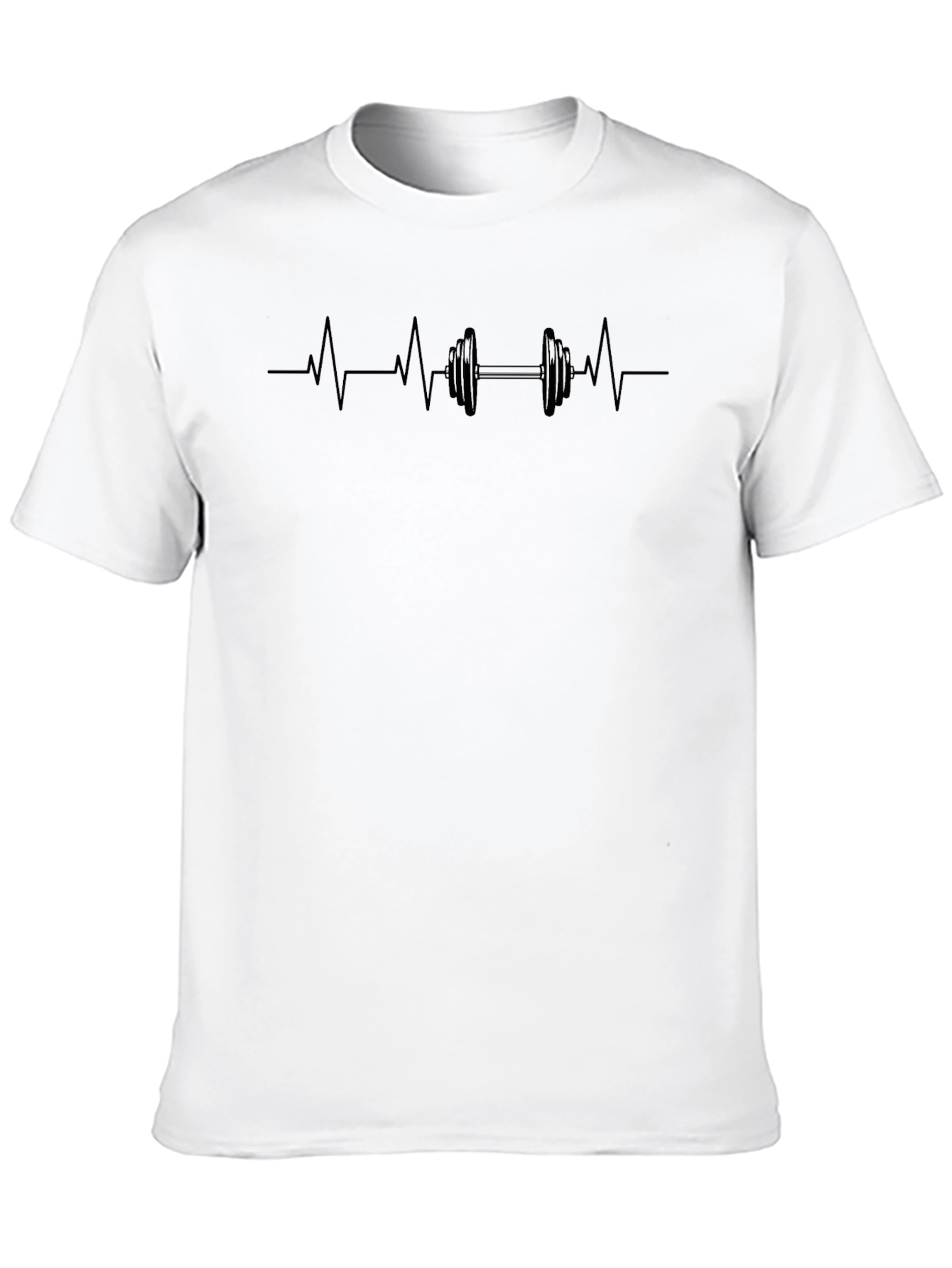 Fitness Heartbeat Dumbbell Graphic T-Shirt