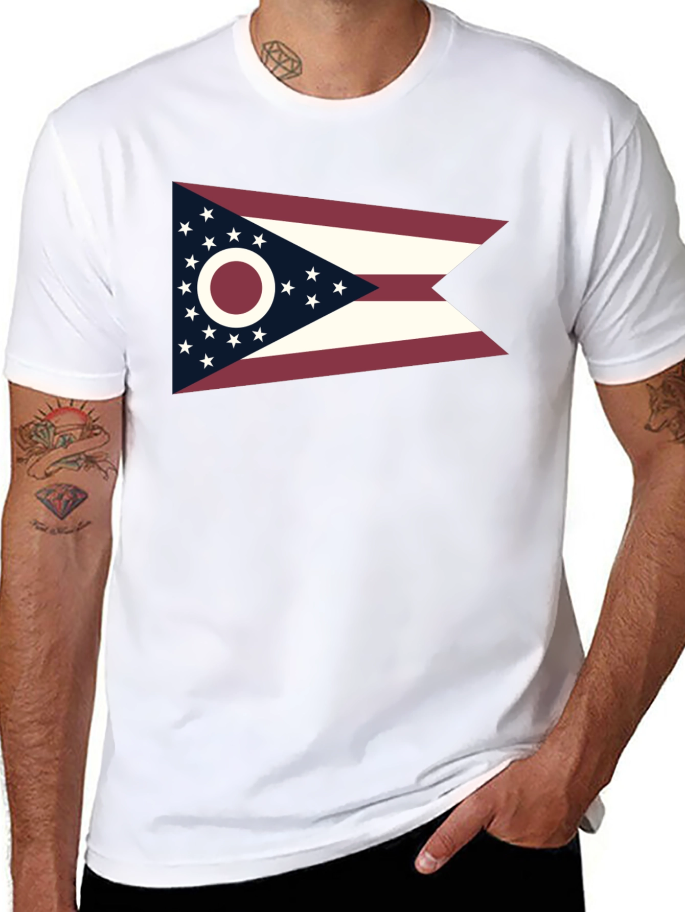 Ohio Flag Graphic Tee - Black Short Sleeve