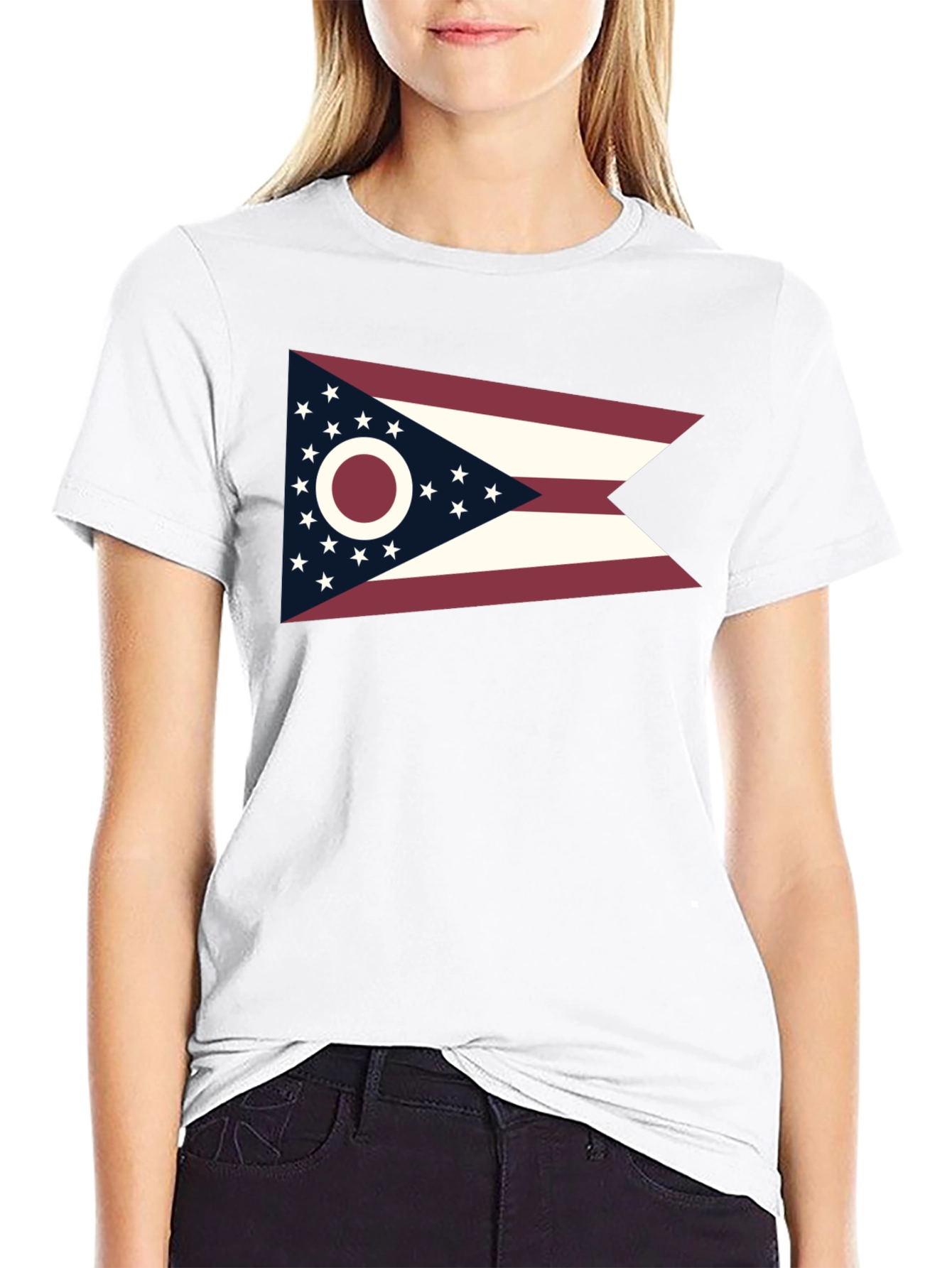 Ohio Flag Graphic Tee - Black Short Sleeve