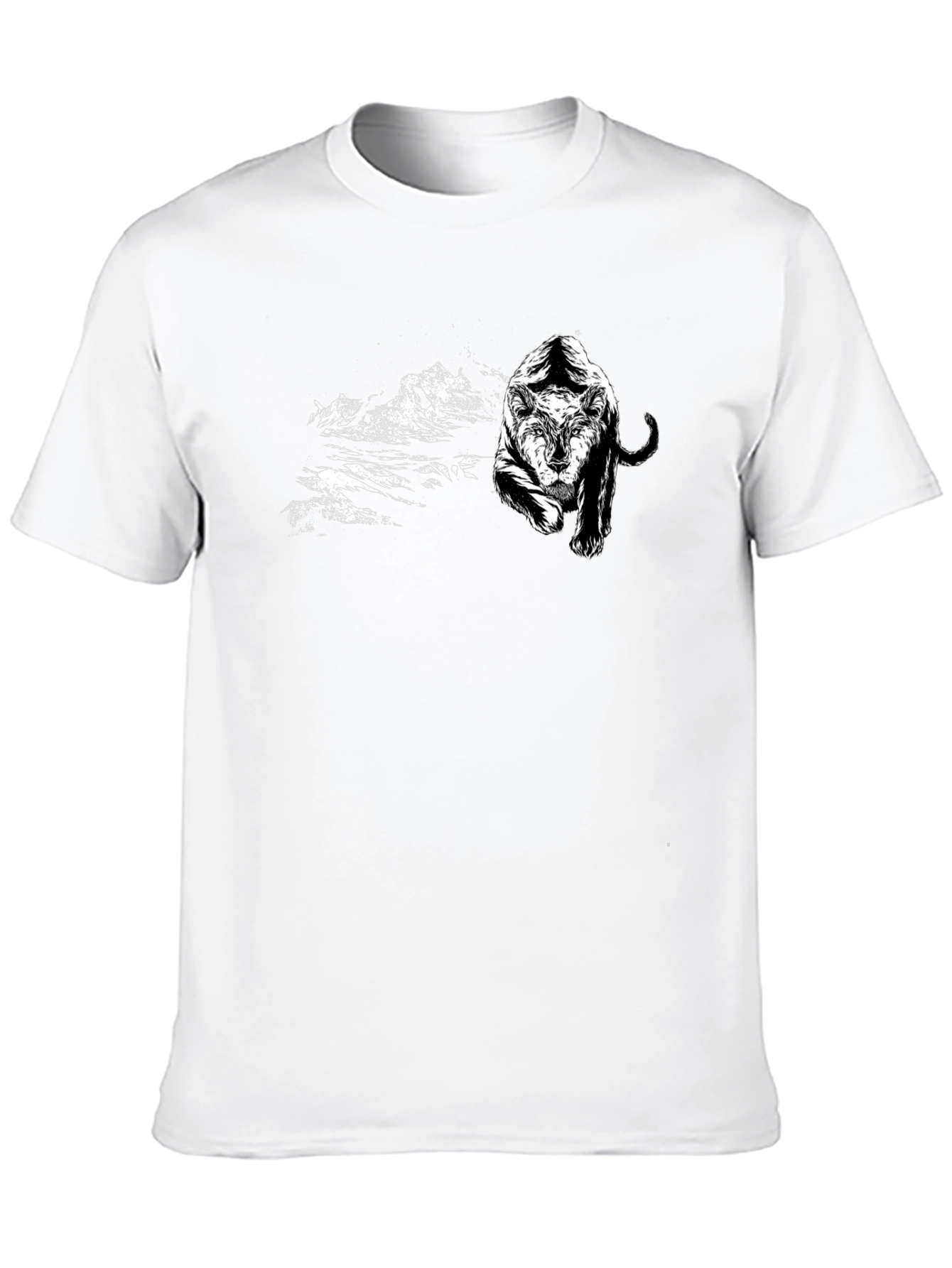 Black T-Shirt with Tiger Graphic