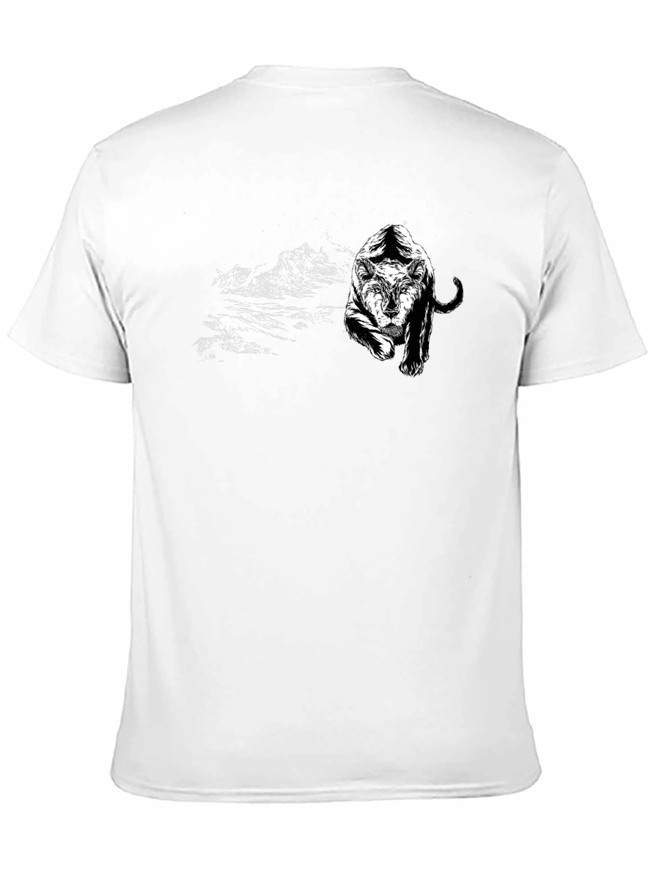 Black T-Shirt with Tiger Graphic
