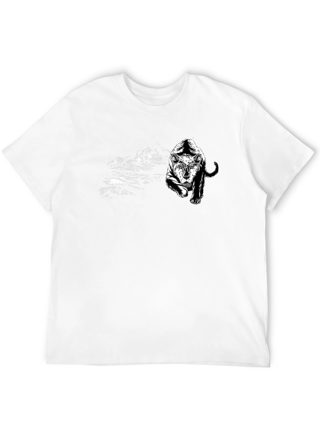 Black T-Shirt with Tiger Graphic