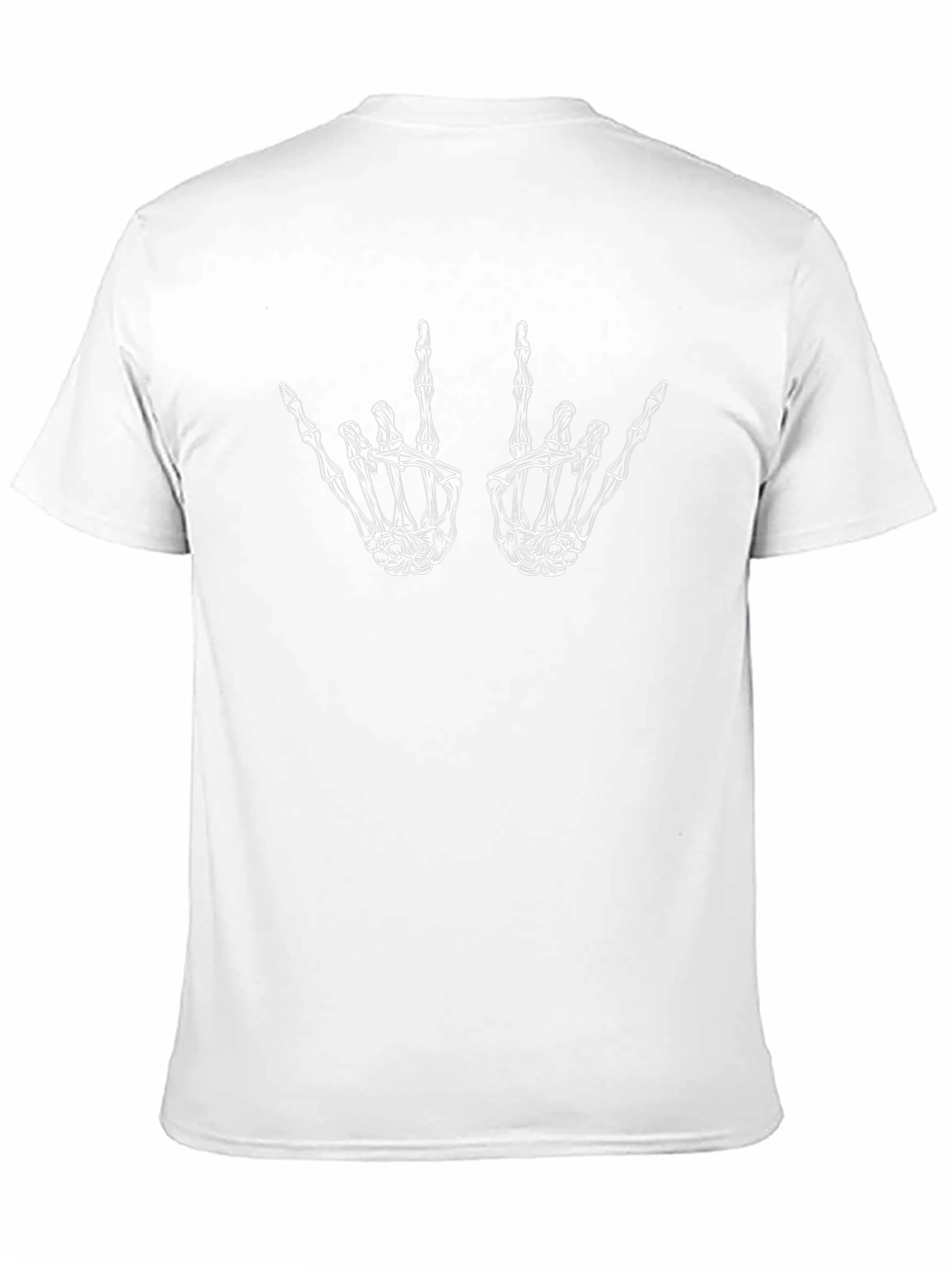 Rock On Skeleton Hands Black T-Shirt