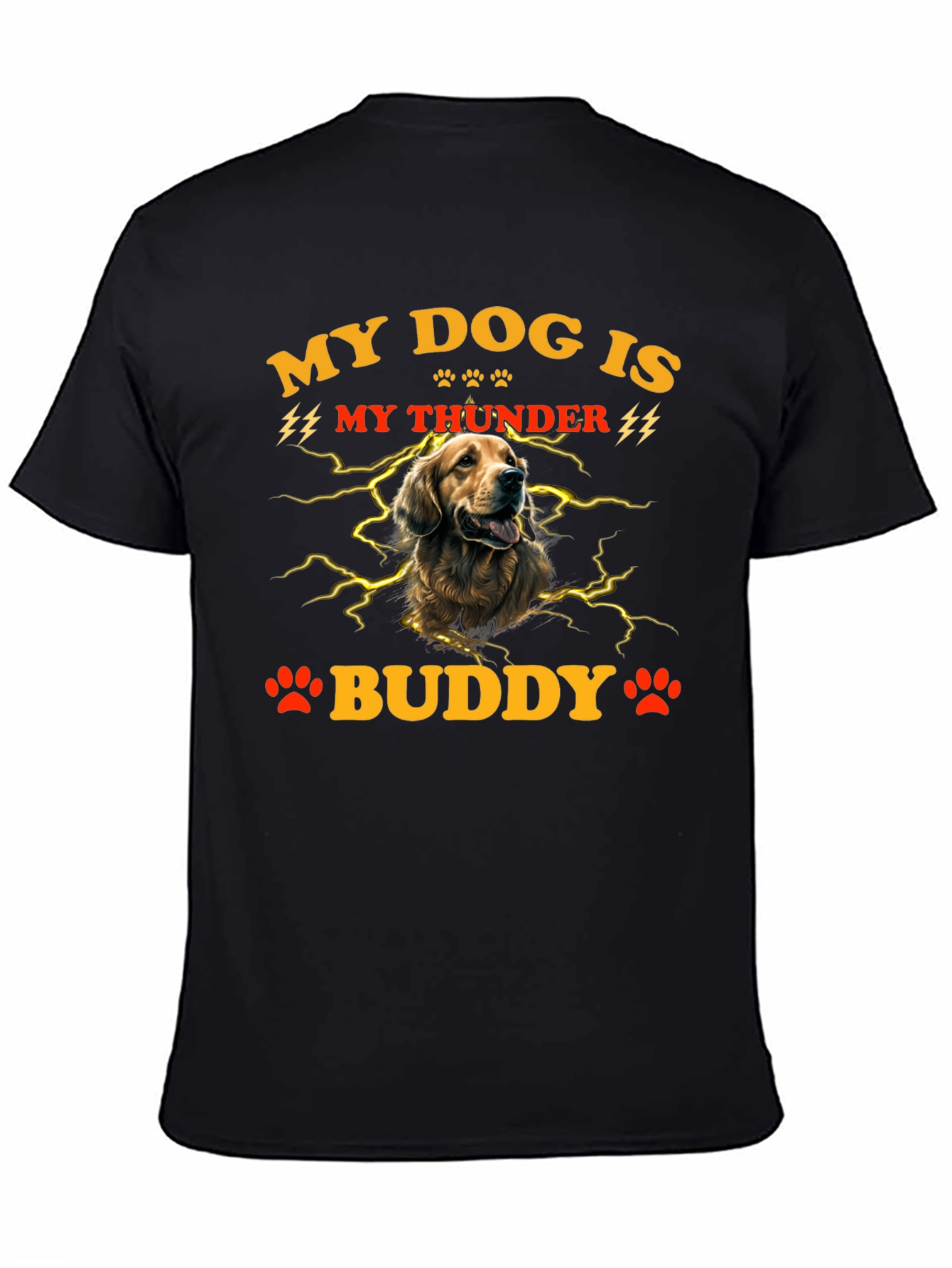My Dog is My Thunder Buddy Black T-Shirt