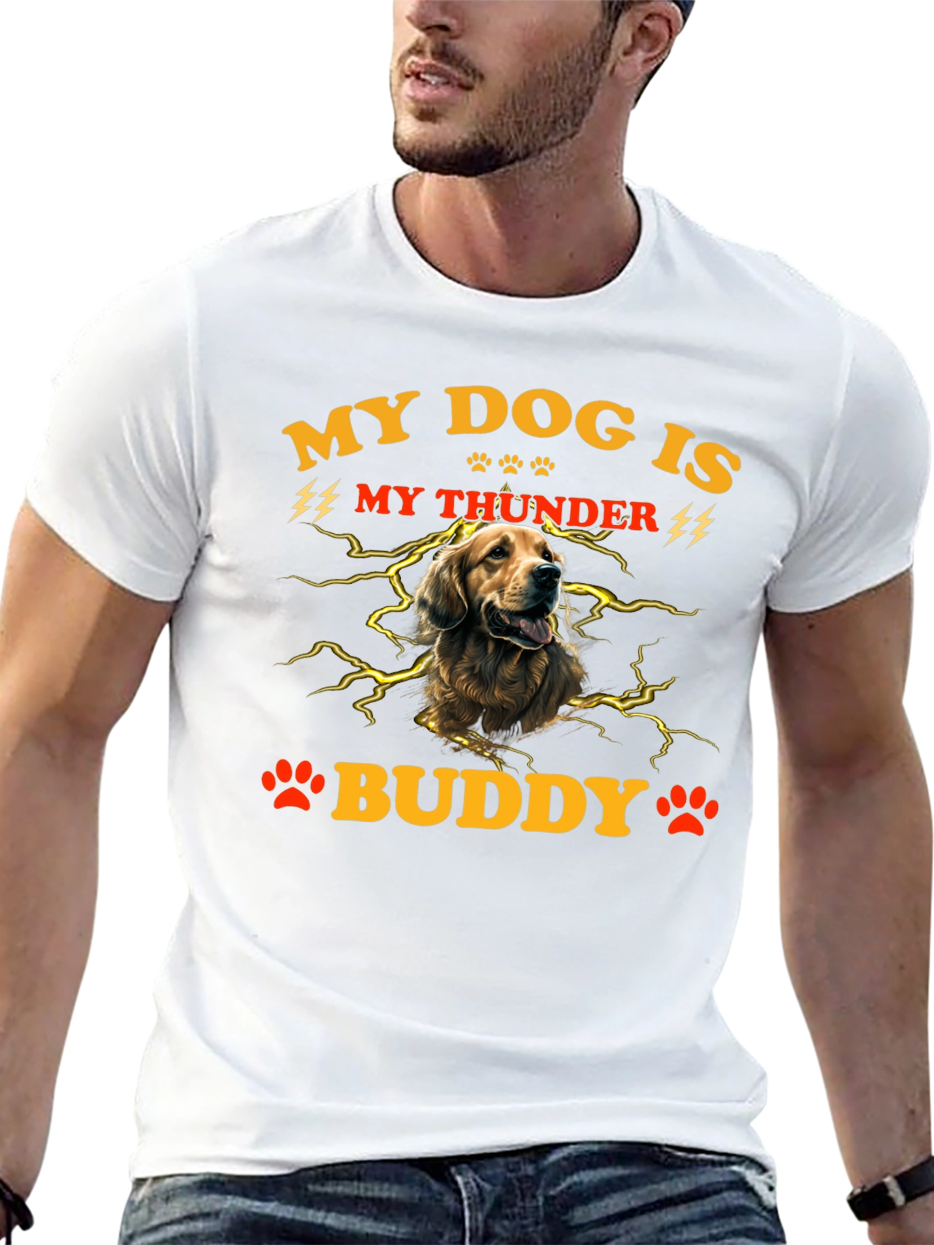 My Dog is My Thunder Buddy Black T-Shirt