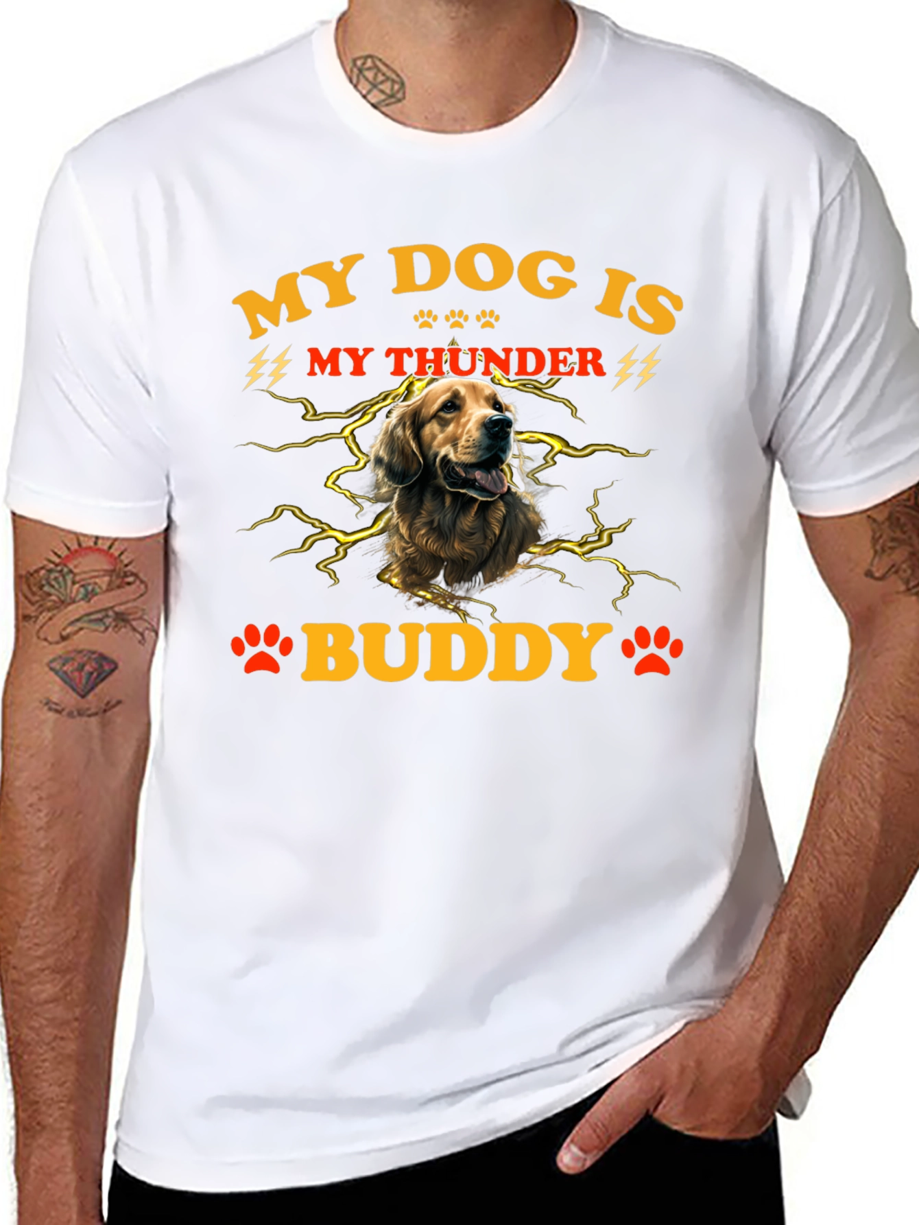 My Dog is My Thunder Buddy Black T-Shirt