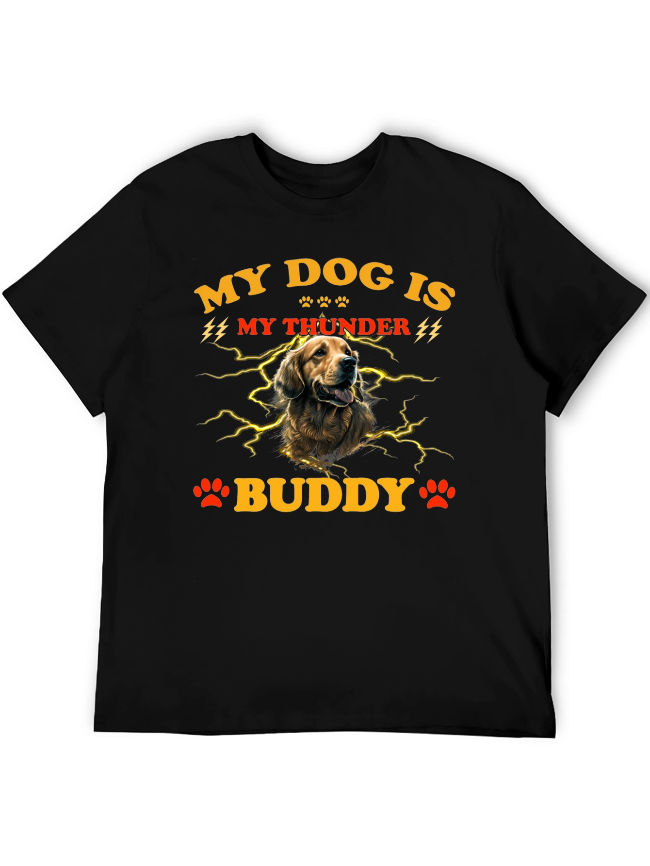 My Dog is My Thunder Buddy Black T-Shirt