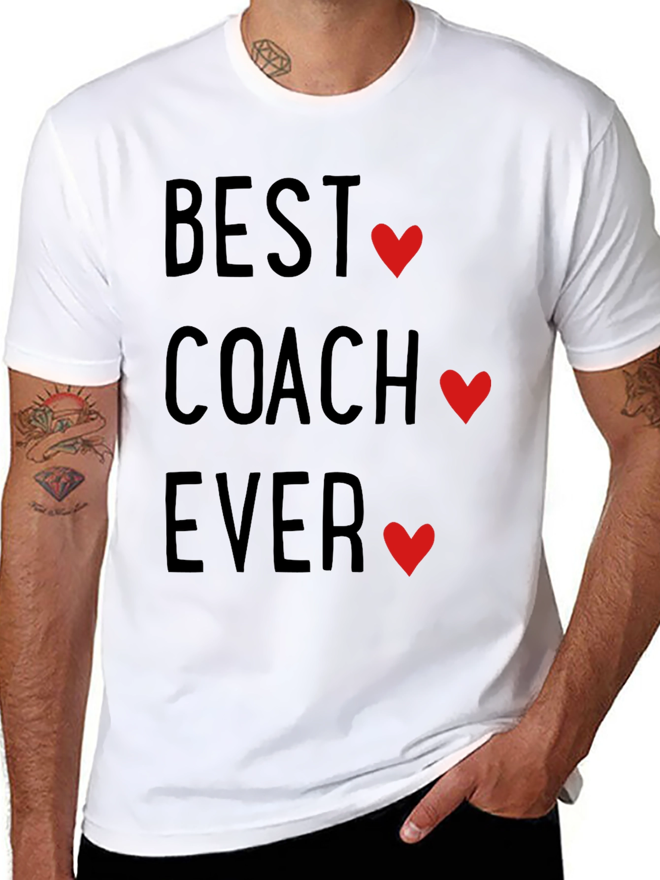 Best Coach Ever T-Shirt - Heart Design