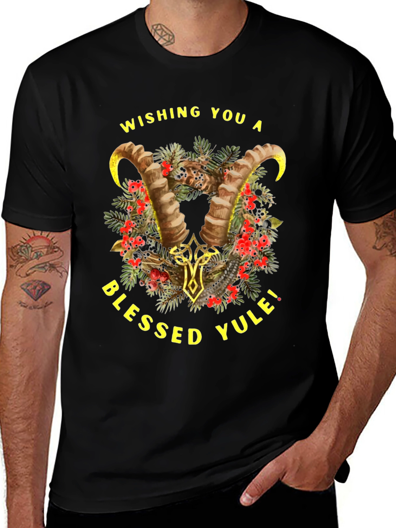 Wishing You A Blessed Yule Holiday Graphic T-Shirt