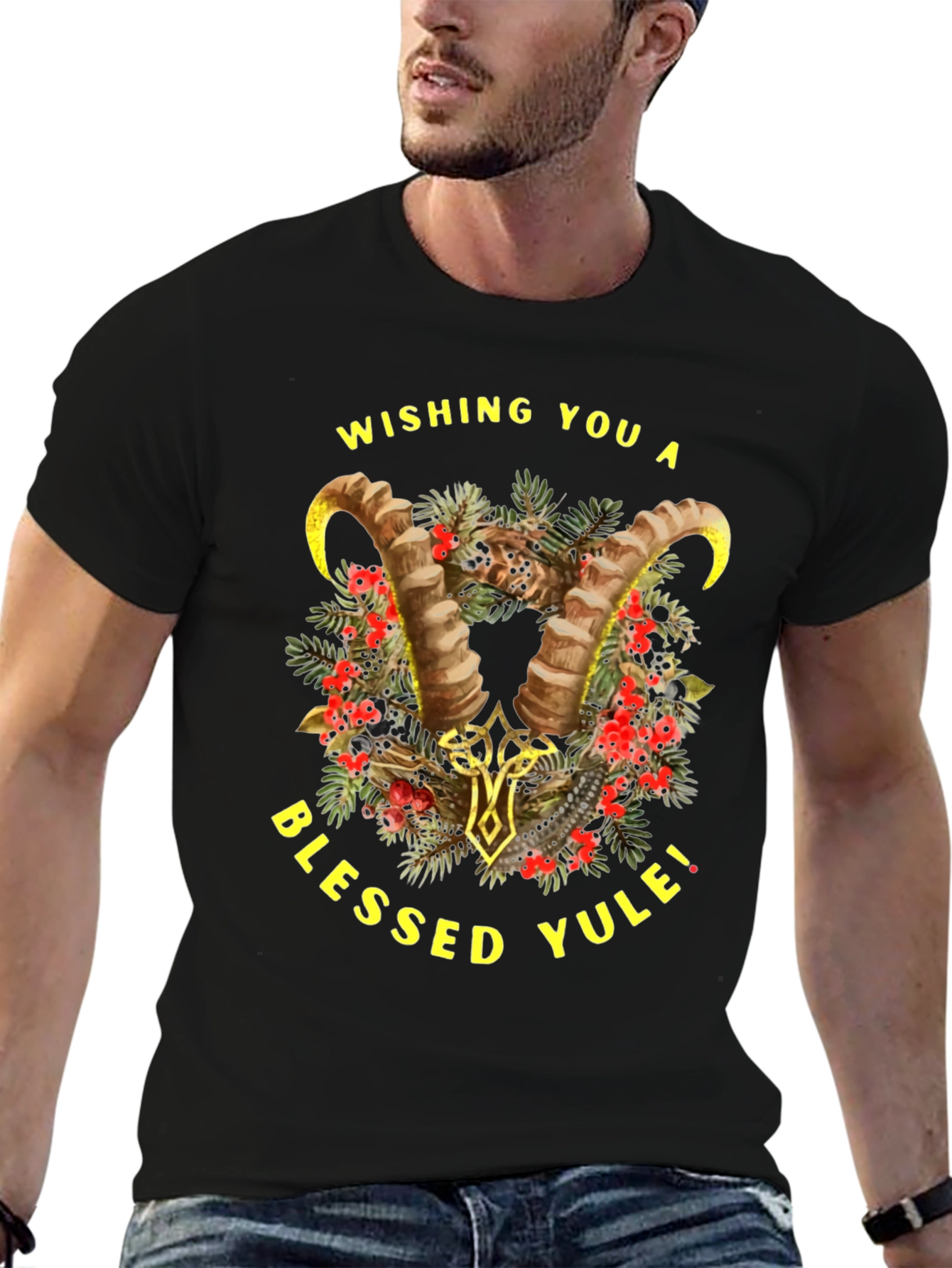 Wishing You A Blessed Yule Holiday Graphic T-Shirt