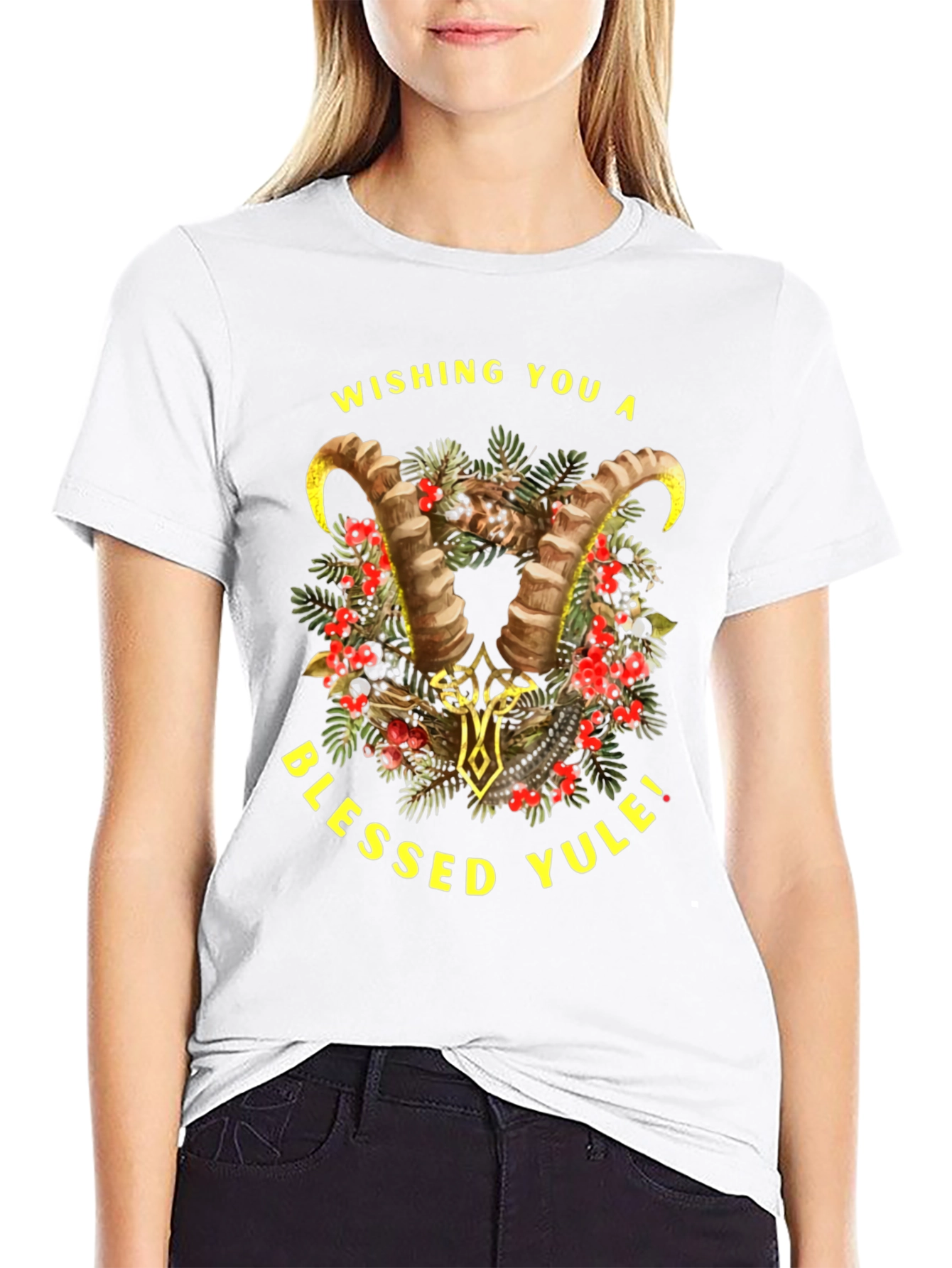 Wishing You A Blessed Yule Holiday Graphic T-Shirt