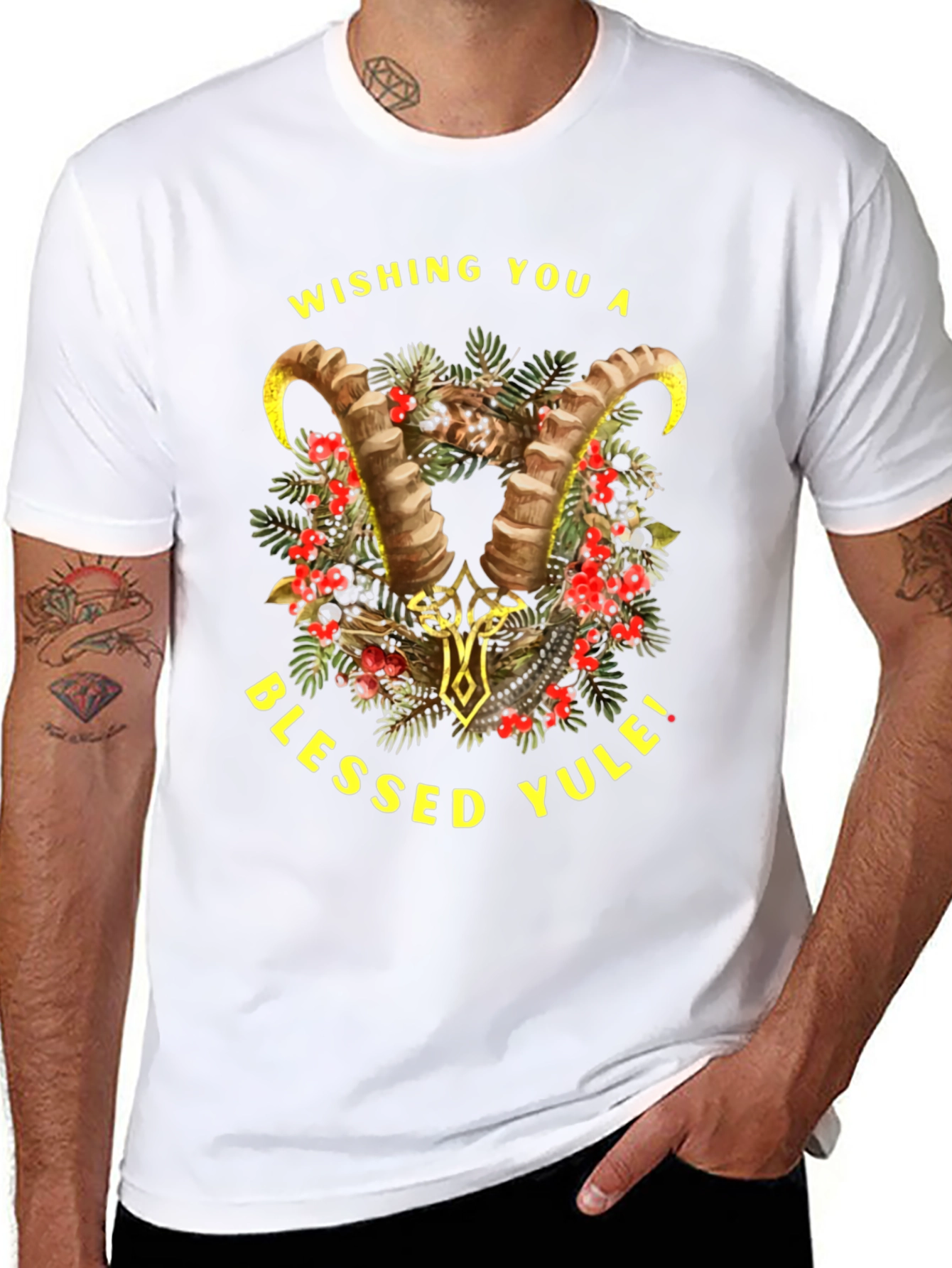 Wishing You A Blessed Yule Holiday Graphic T-Shirt