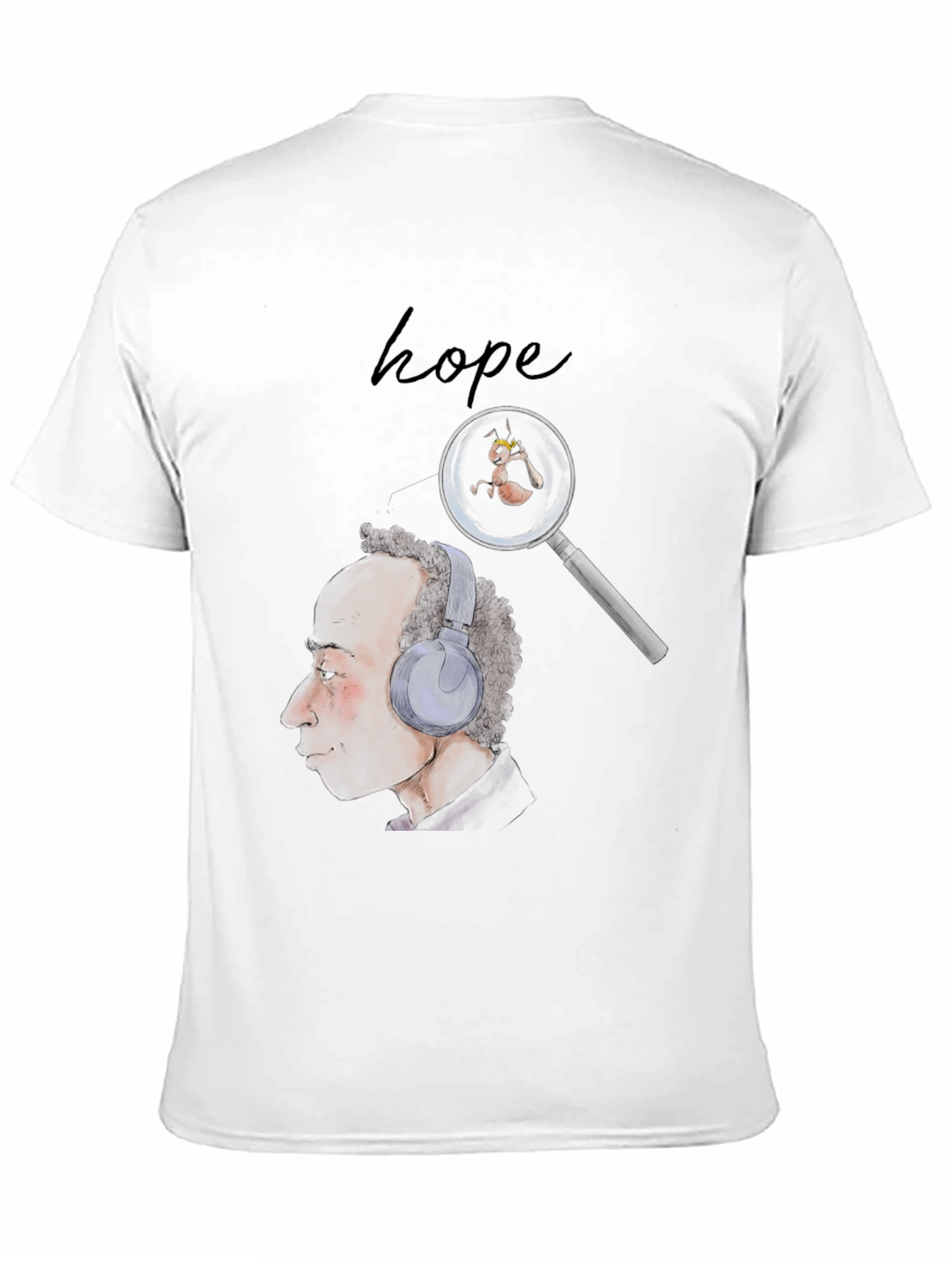 Hope T-Shirt: Man with Headphones & Magnifying Glass