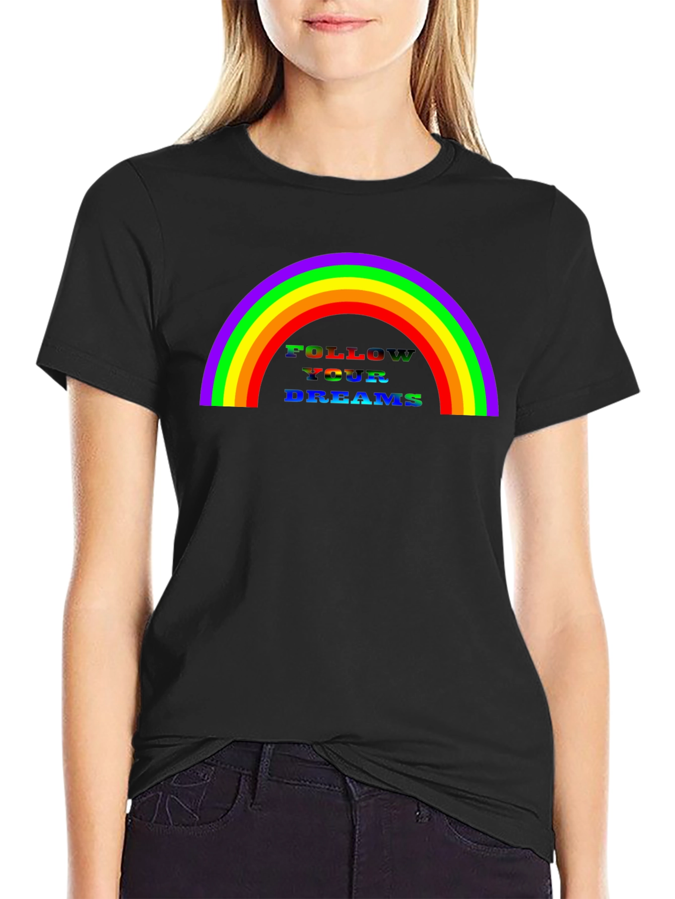 Rainbow Follow Your Dreams Graphic Tee