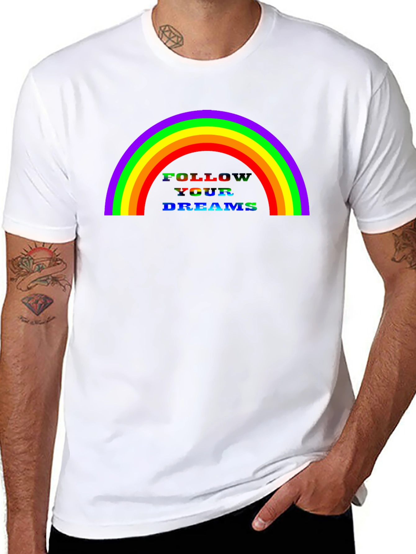 Rainbow Follow Your Dreams Graphic Tee
