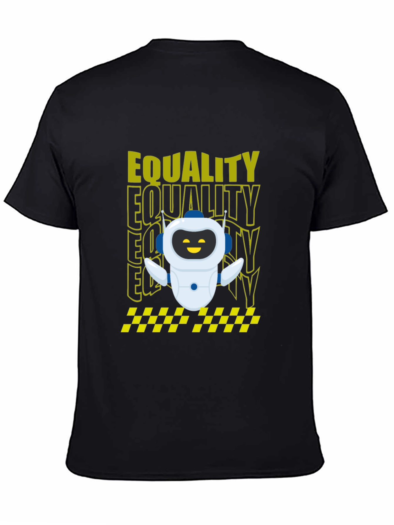 Equality Robot Graphic Tee - Black Cotton Blend