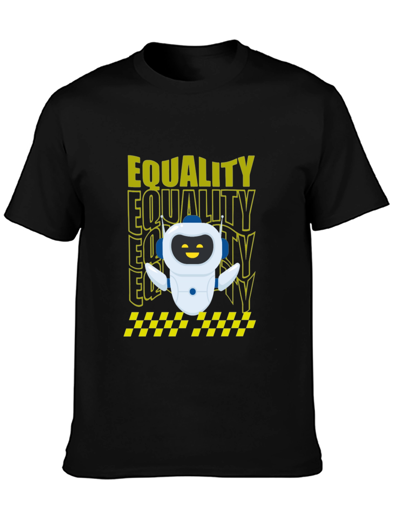 Equality Robot Graphic Tee - Black Cotton Blend