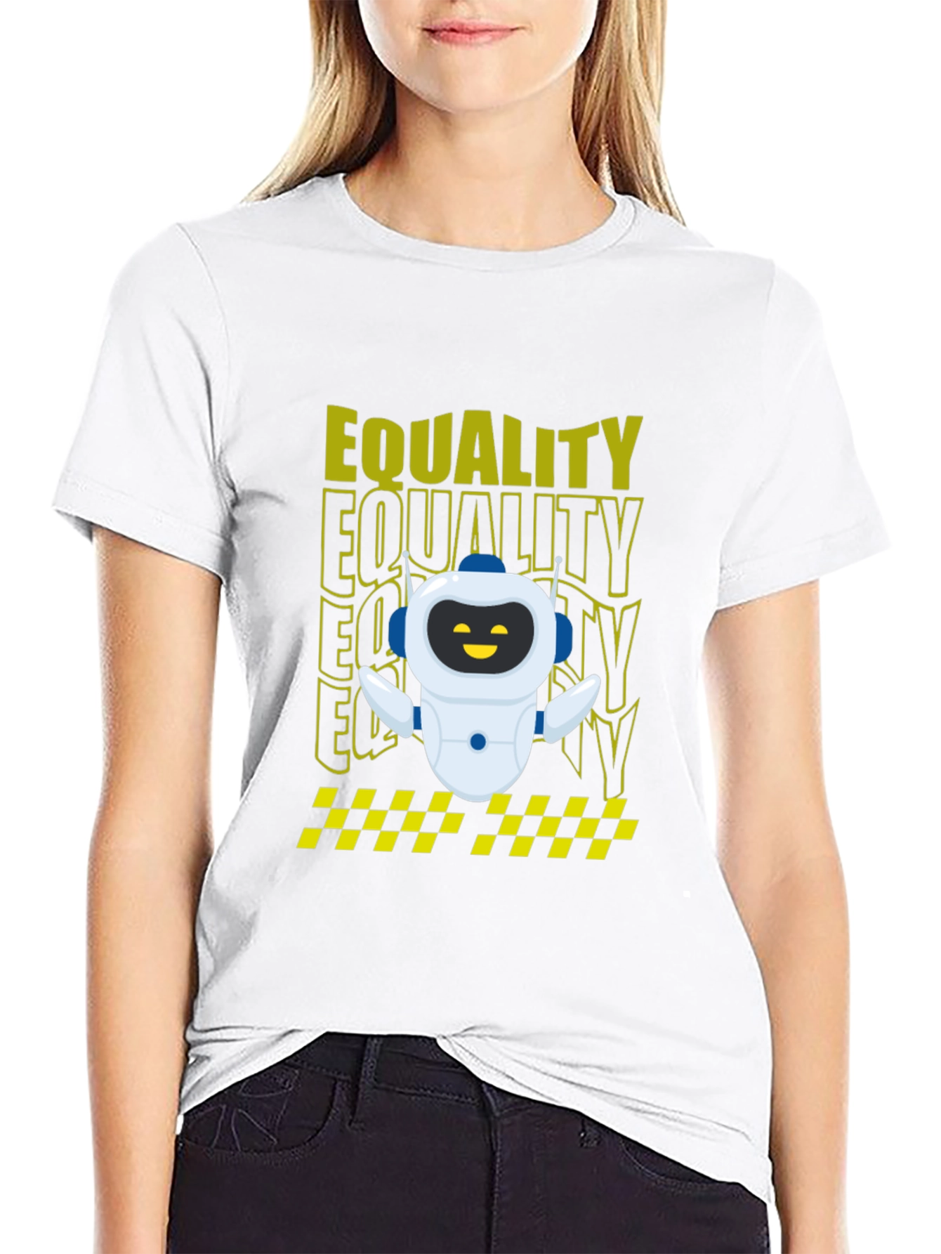 Equality Robot Graphic Tee - Black Cotton Blend