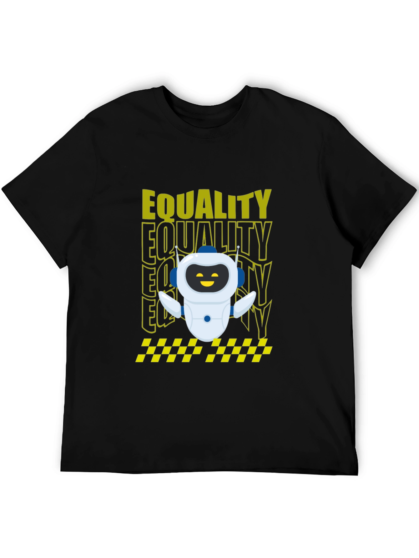 Equality Robot Graphic Tee - Black Cotton Blend