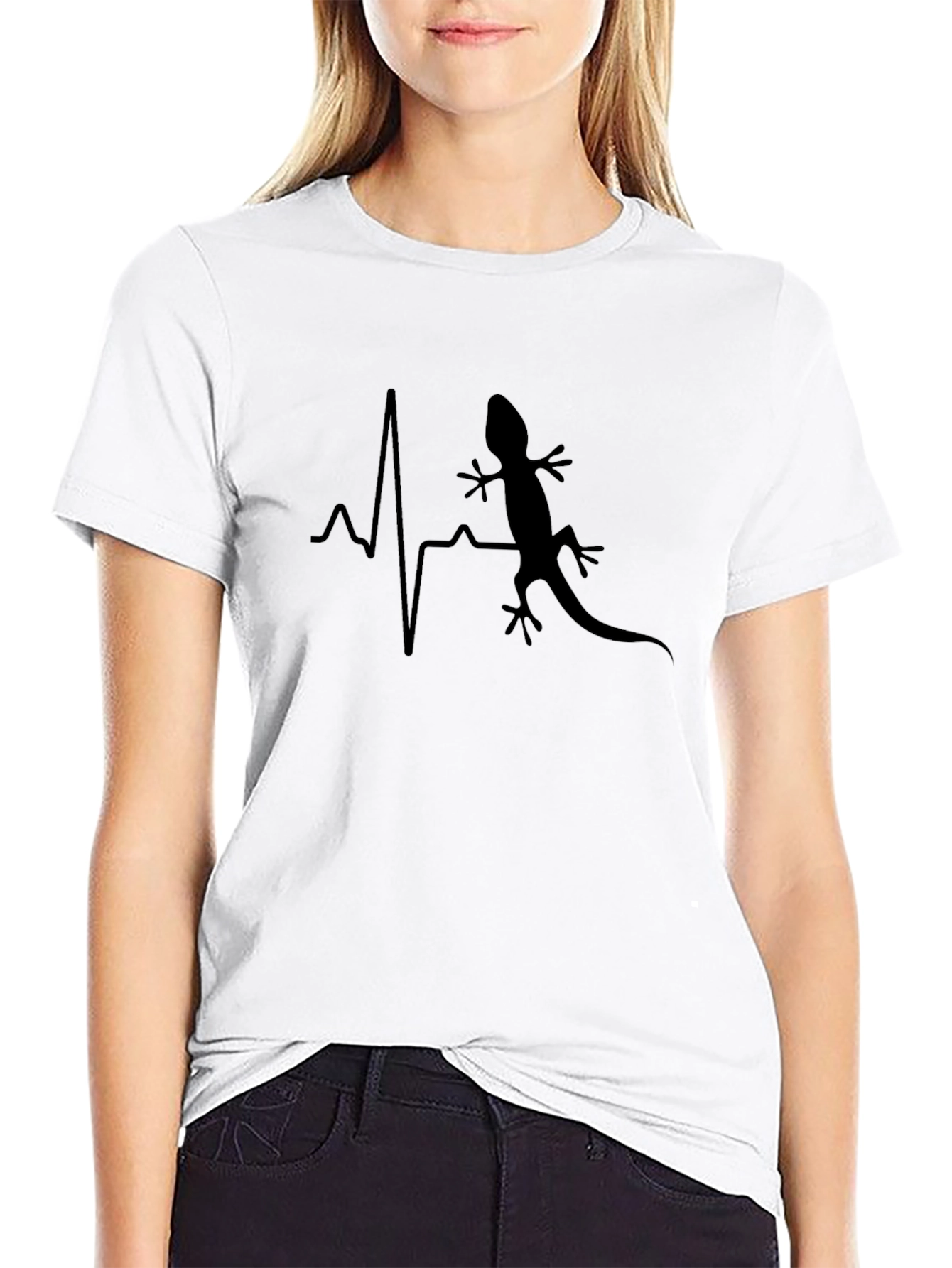 Lizard Heartbeat Graphic Tee - Cool Animal Lover Shirt