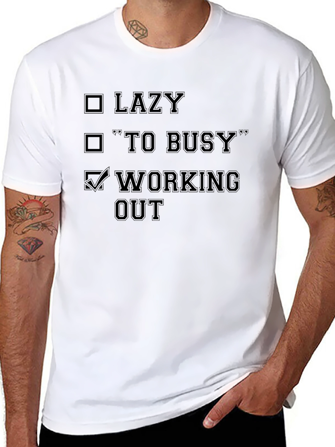 Workout Motivation T-Shirt - Lazy Busy Gym Shirt