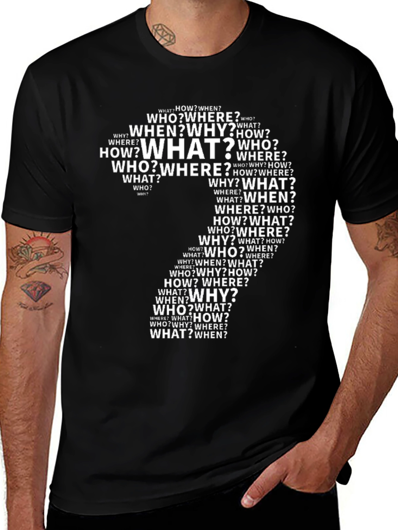 Intriguing Question Mark T-Shirt - Curiosity Design