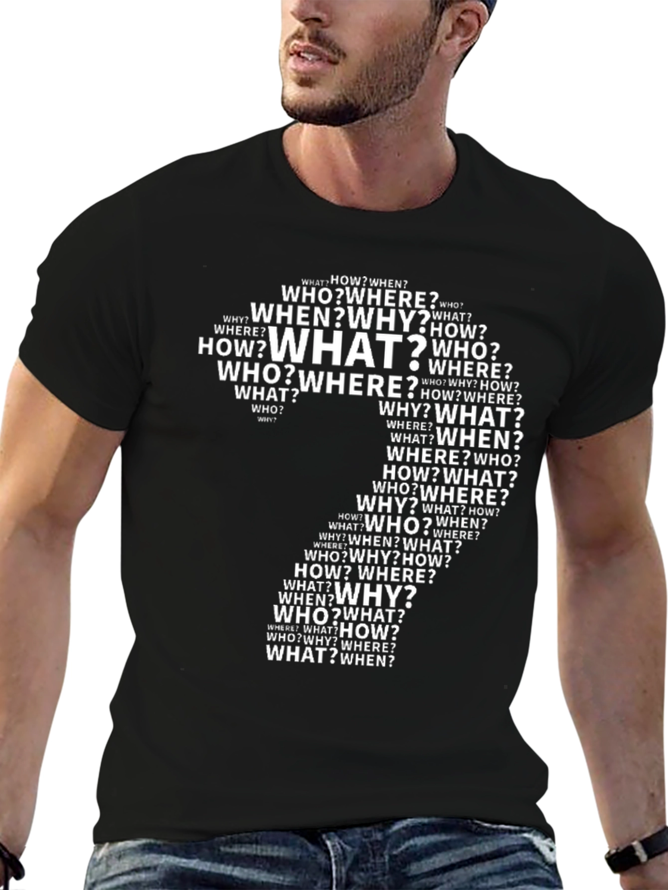 Intriguing Question Mark T-Shirt - Curiosity Design