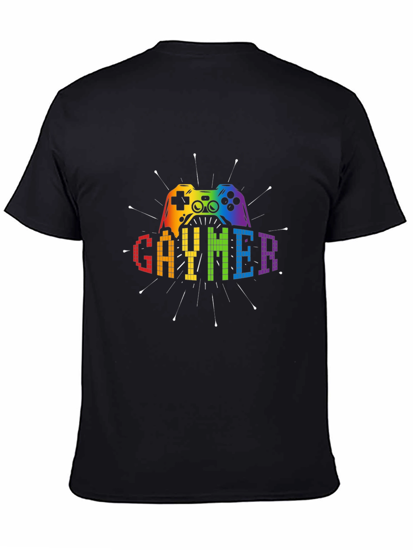 Gaymer Graphic T-Shirt - Rainbow Controller Design