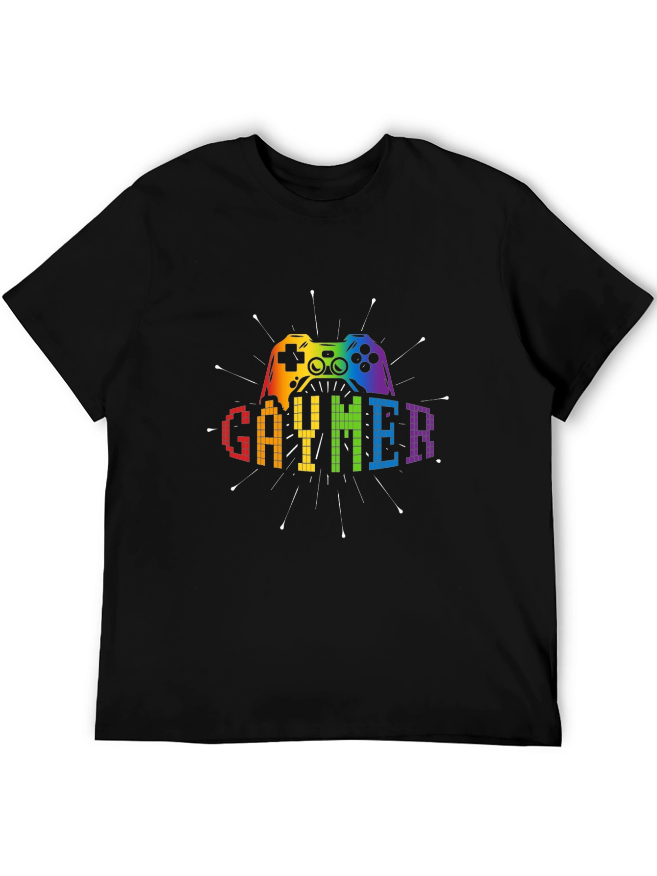 Gaymer Graphic T-Shirt - Rainbow Controller Design