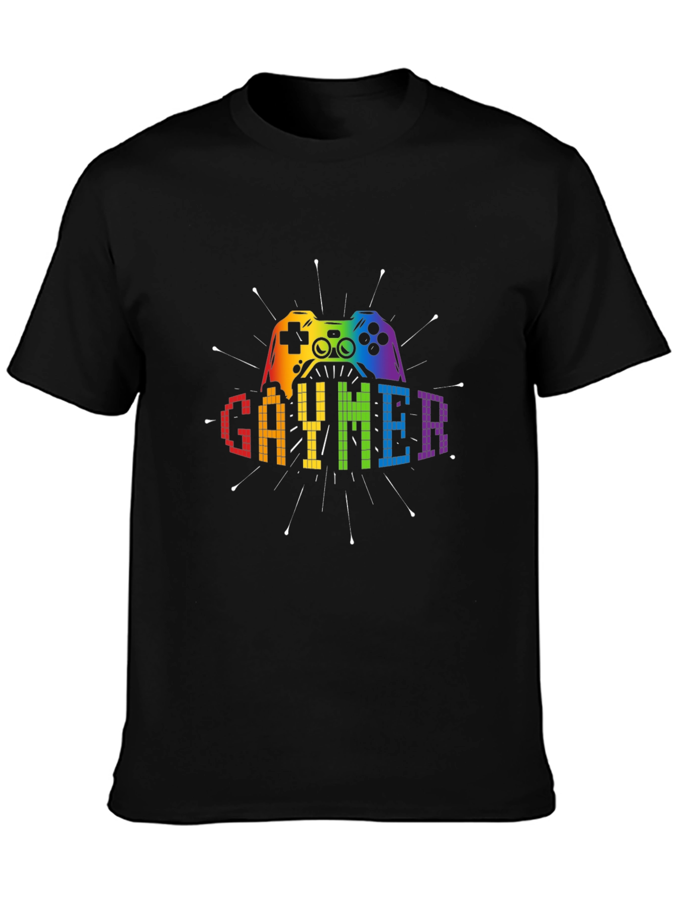 Gaymer Graphic T-Shirt - Rainbow Controller Design