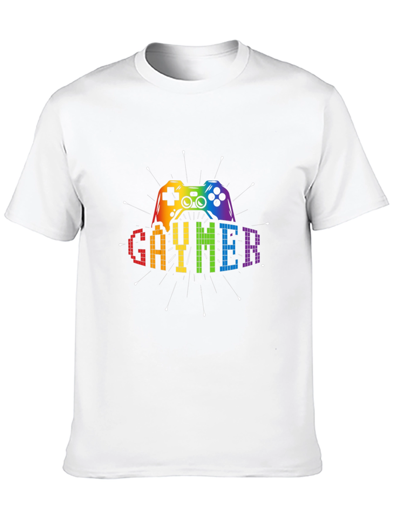 Gaymer Graphic T-Shirt - Rainbow Controller Design