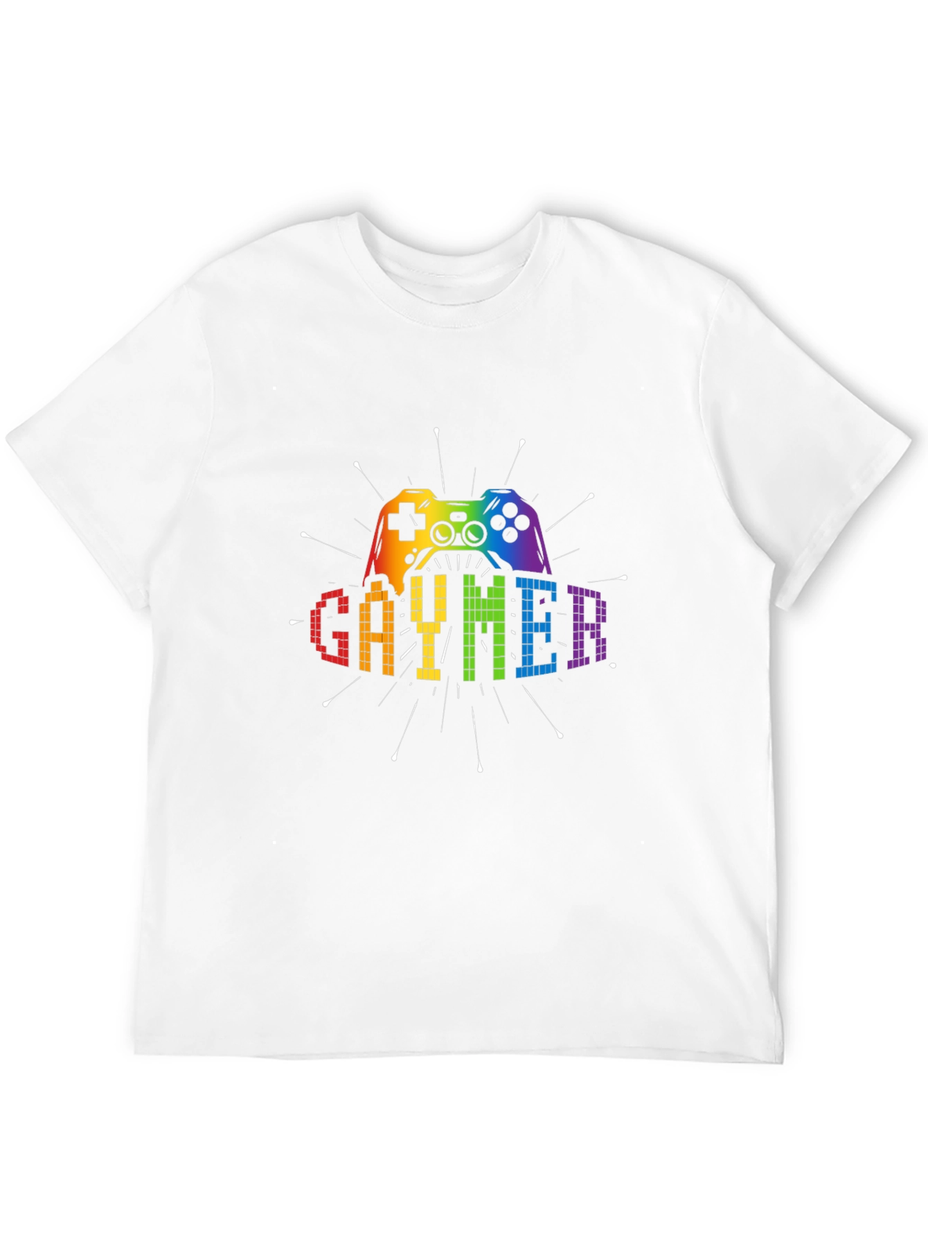 Gaymer Graphic T-Shirt - Rainbow Controller Design