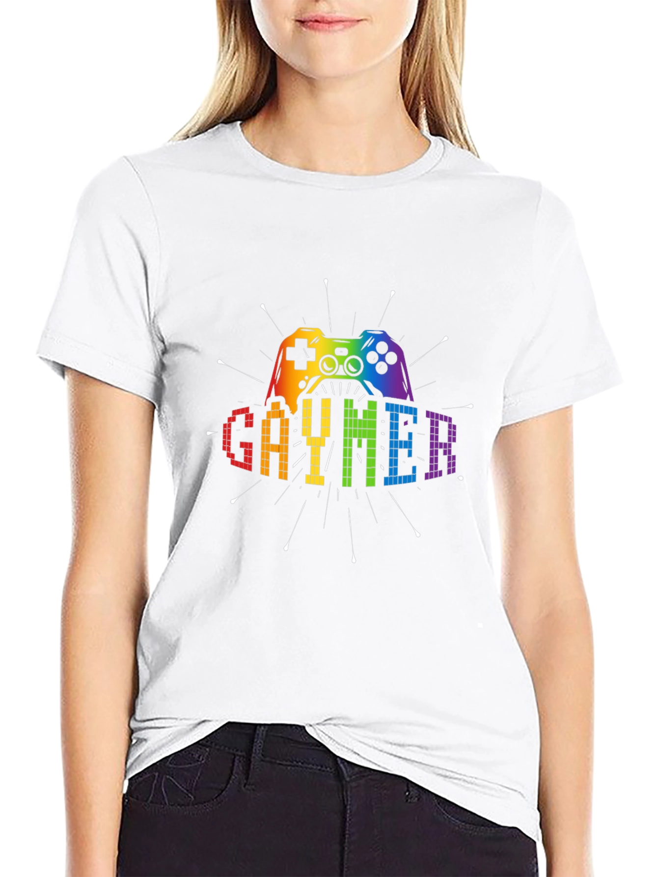 Gaymer Graphic T-Shirt - Rainbow Controller Design