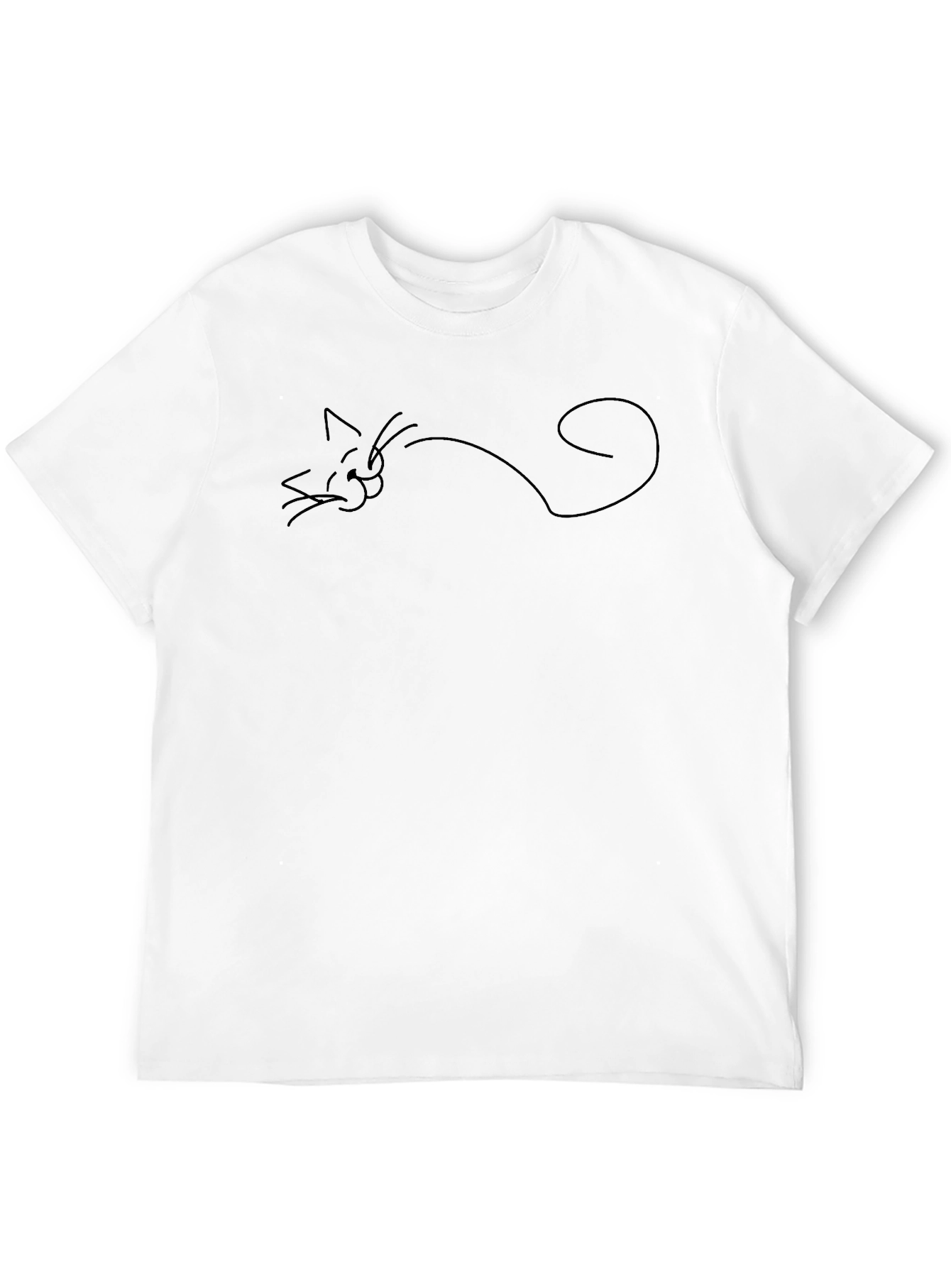 Minimalist Cat T-Shirt - Soft Cotton Blend