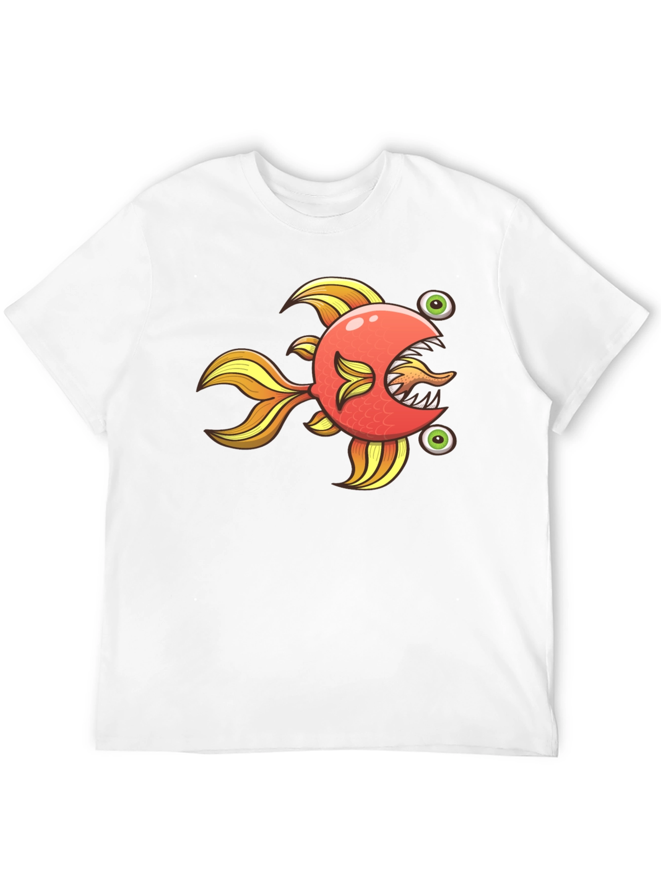 Funny Fish Graphic Tee - Soft Black Cotton Shirt